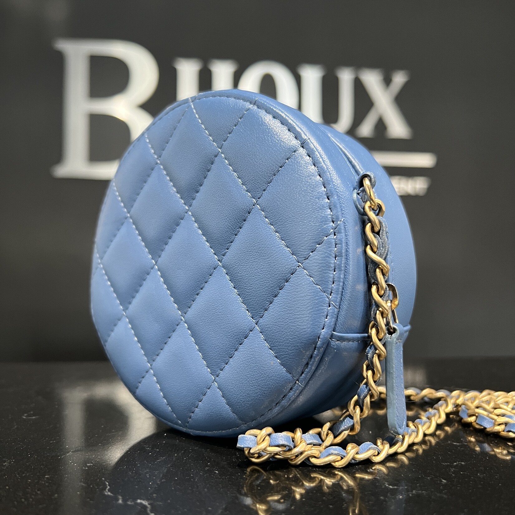 Chanel SOLD- Chanel Mini Round Bag on Chain