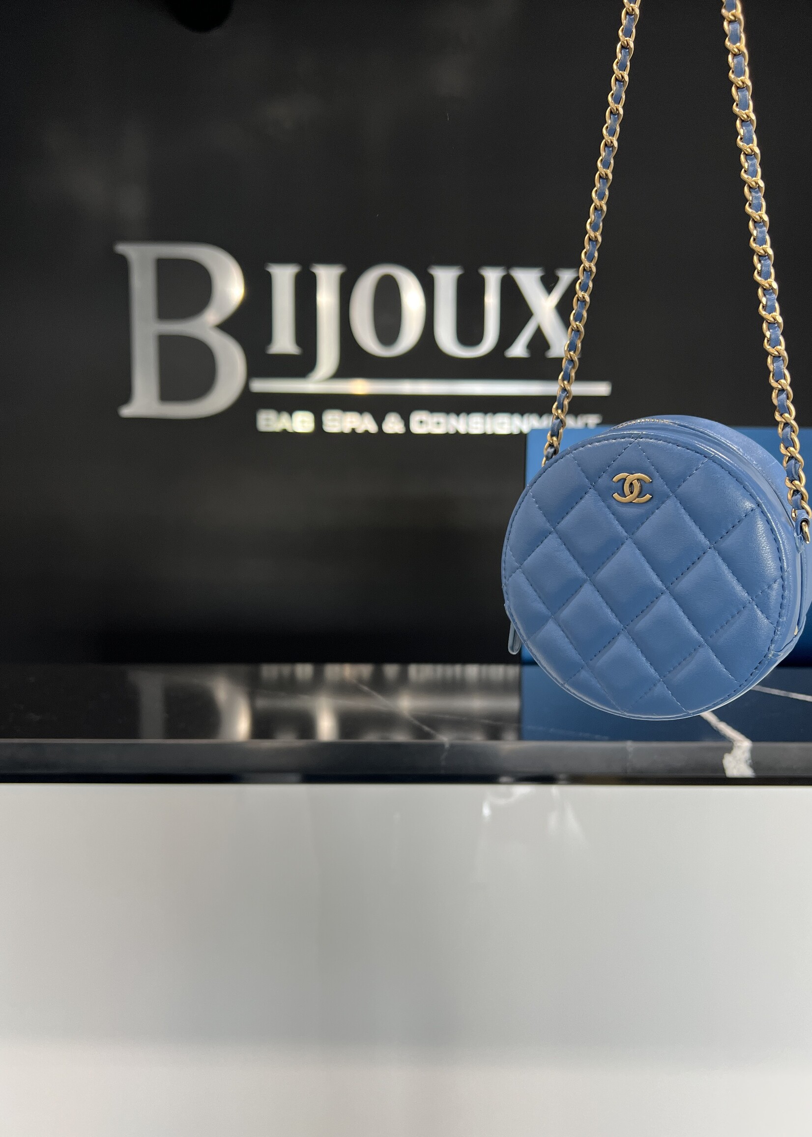 Chanel SOLD- Chanel Mini Round Bag on Chain