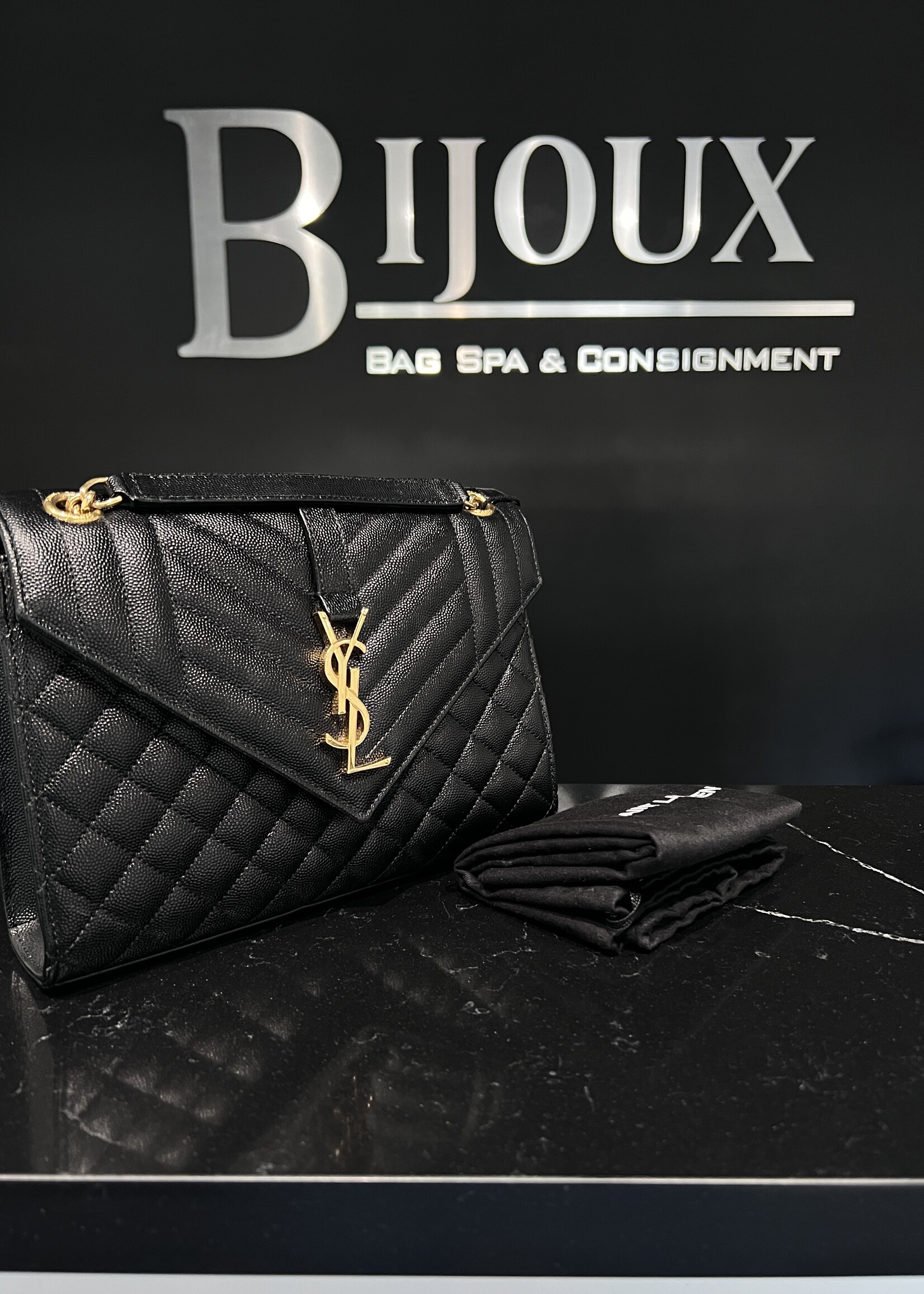 Saint Laurent SOLD- Saint Laurent Medium Envelope Black