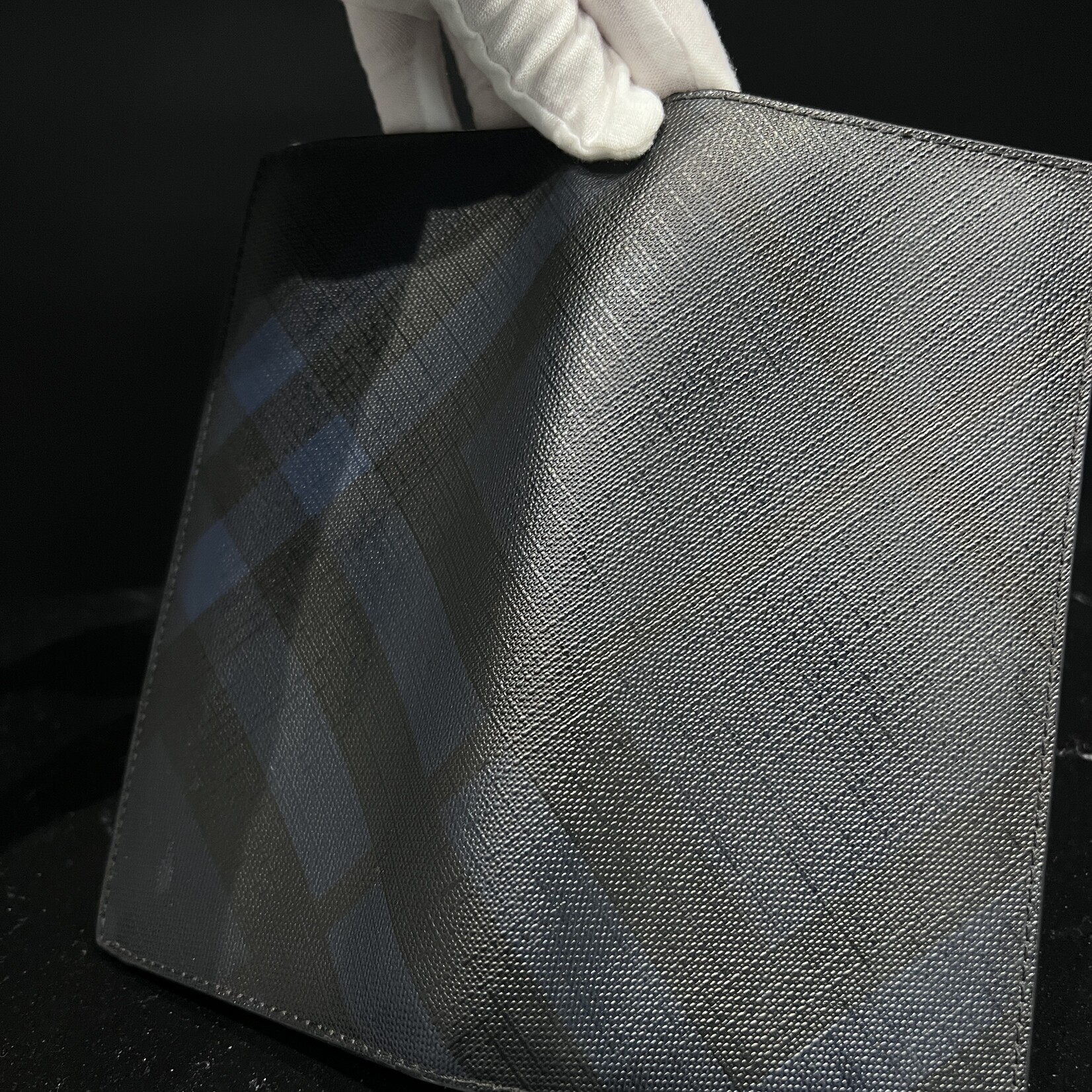 Burberry SOLD - Burberry Navy/Black Bifold Large Wallet