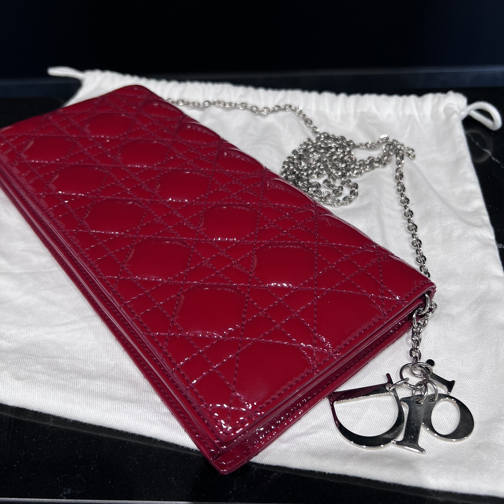 Christian Dior Patent Lady Dior WOC Bijoux Bag Spa Consignment