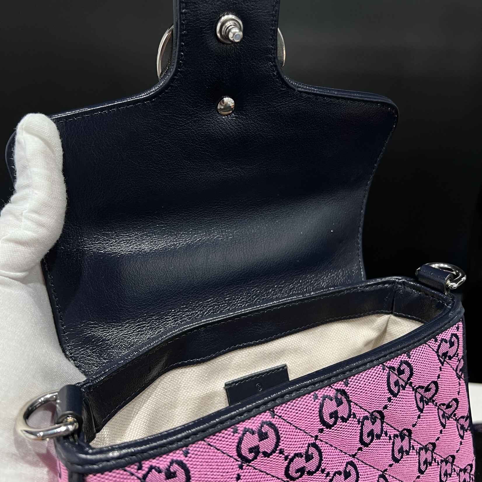 Gucci SOLD - Gucci Marmont Top Handle Monogram Shoulder Bag