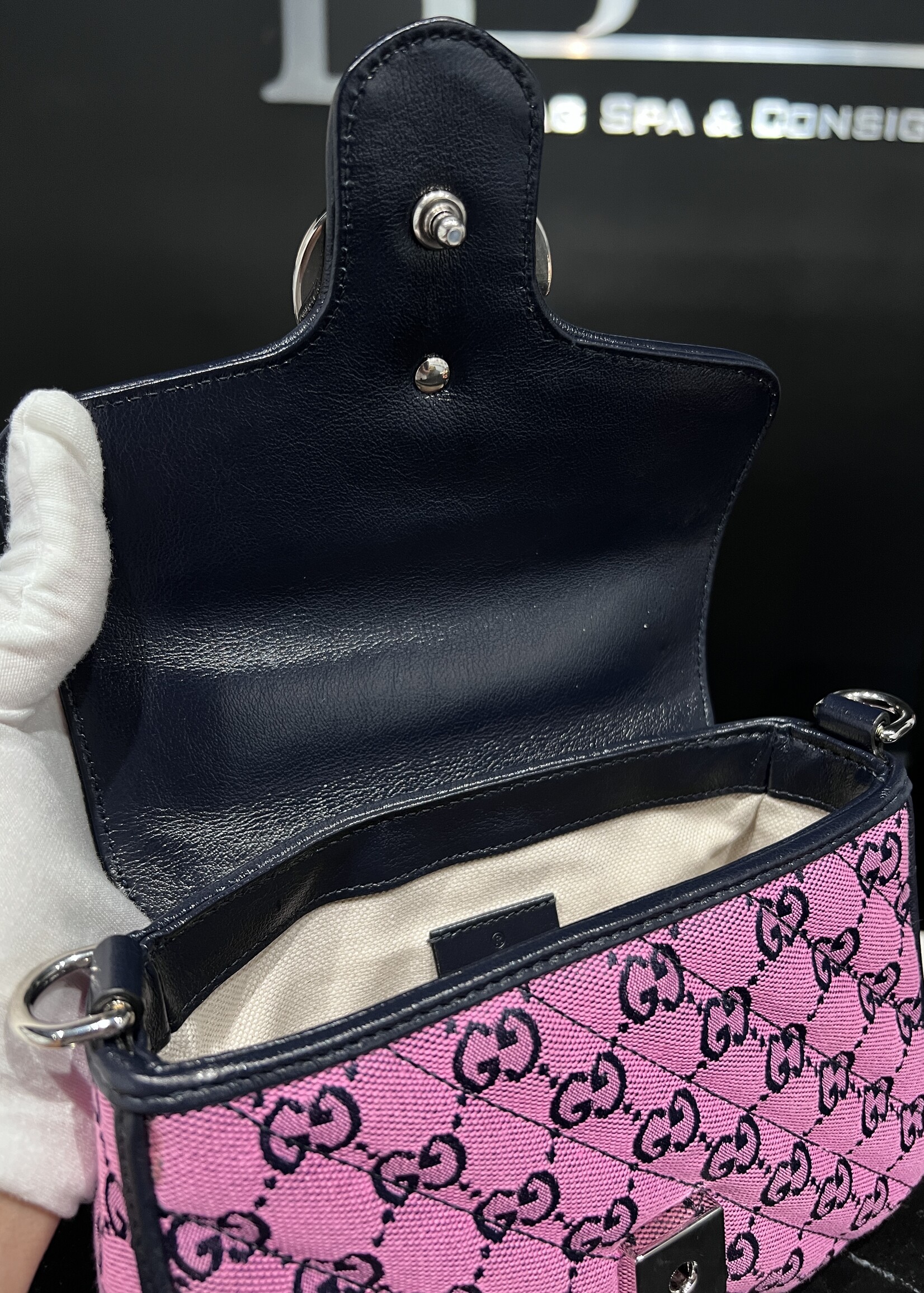 Gucci SOLD - Gucci Marmont Top Handle Monogram Shoulder Bag