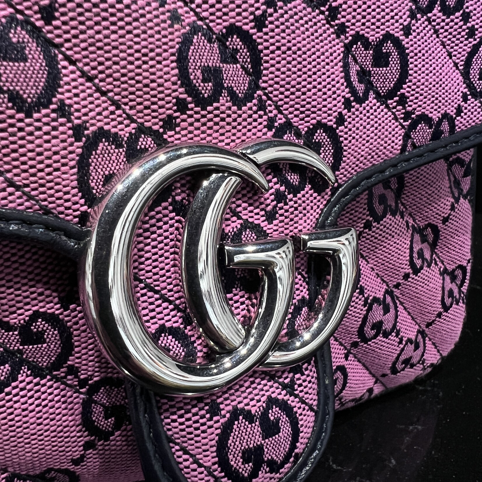 Gucci SOLD - Gucci Marmont Top Handle Monogram Shoulder Bag