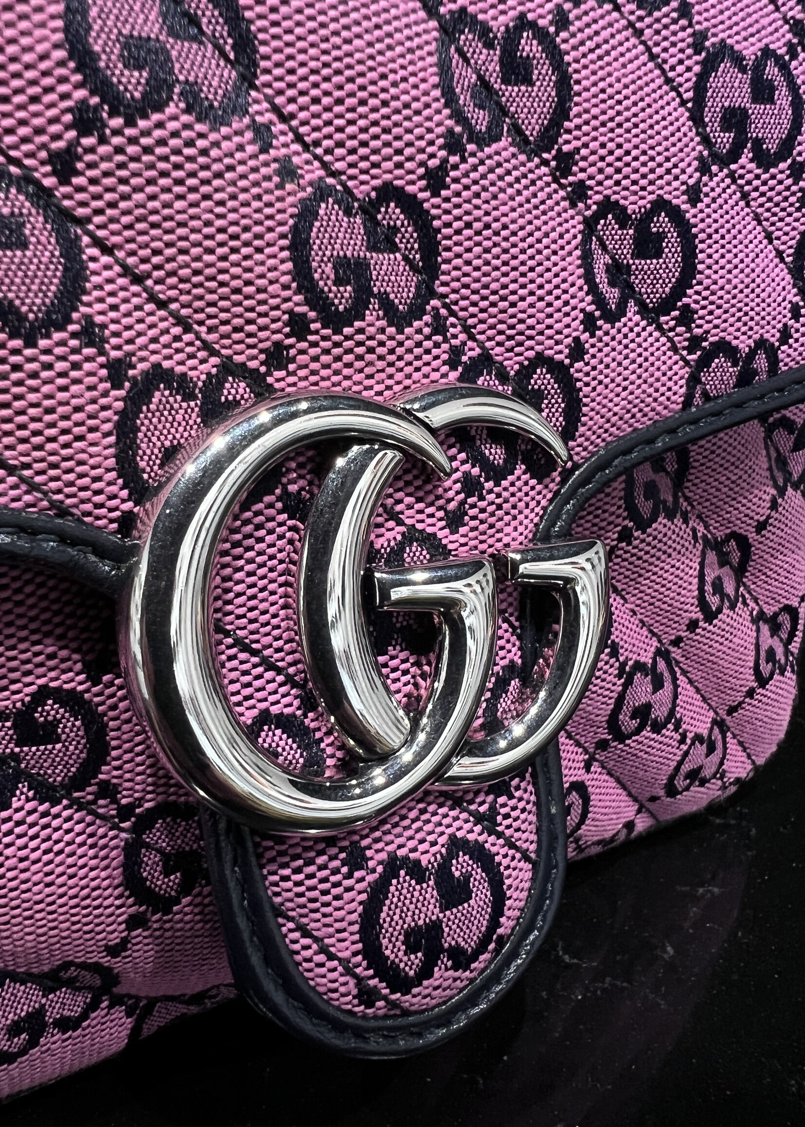 Gucci SOLD - Gucci Marmont Top Handle Monogram Shoulder Bag