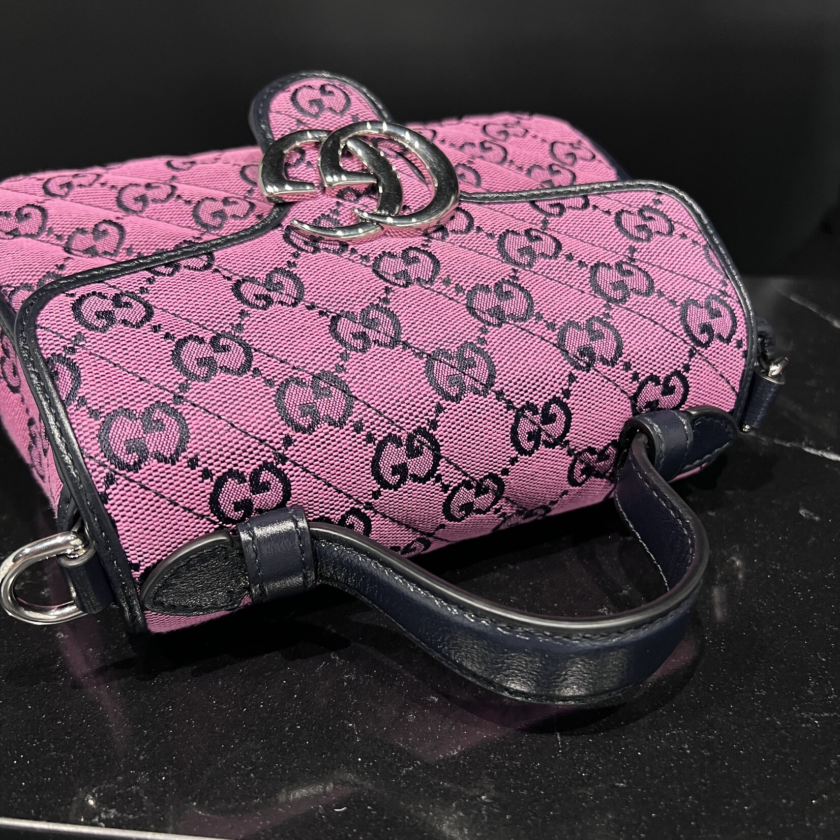 Gucci SOLD - Gucci Marmont Top Handle Monogram Shoulder Bag