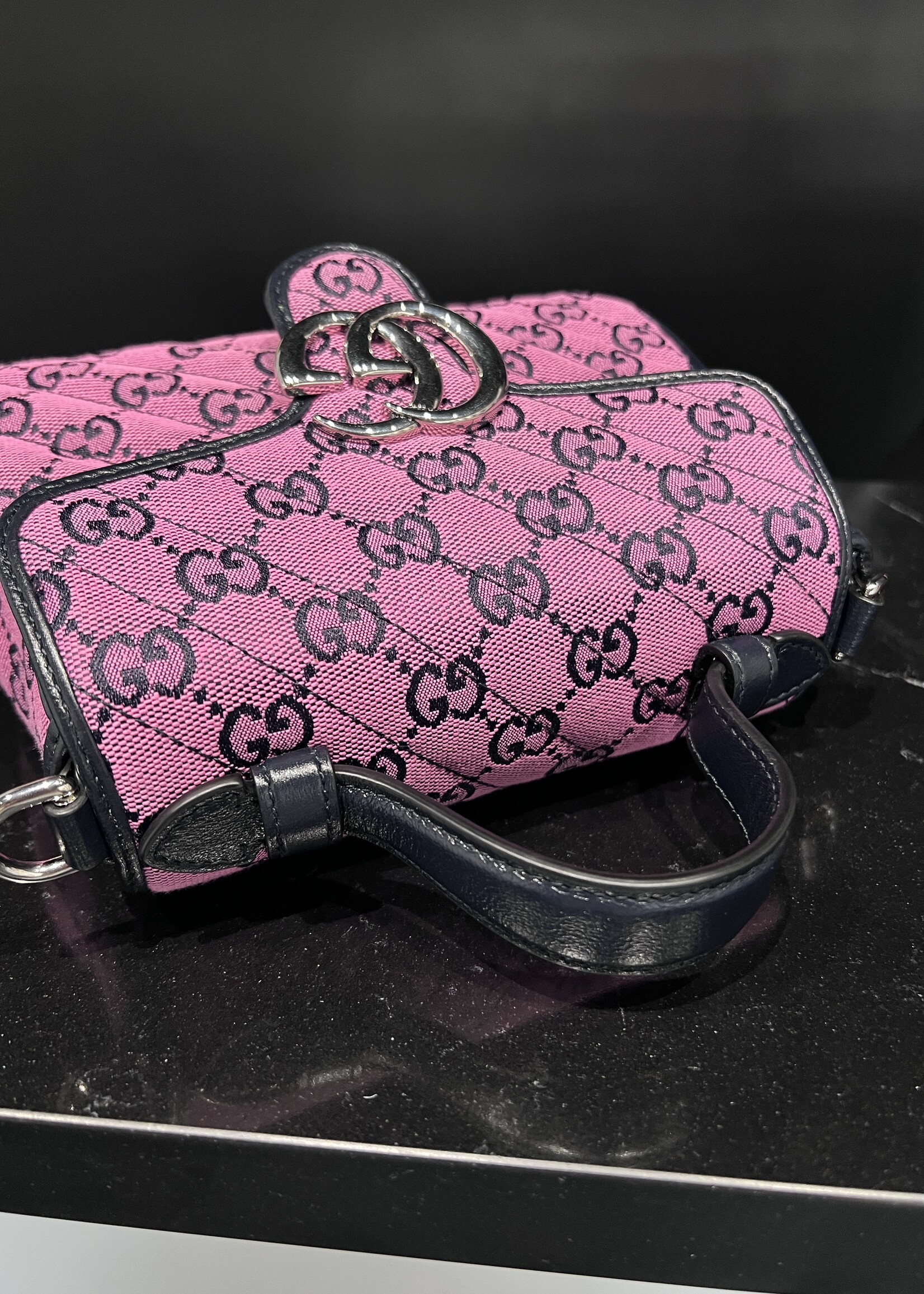 Gucci SOLD - Gucci Marmont Top Handle Monogram Shoulder Bag