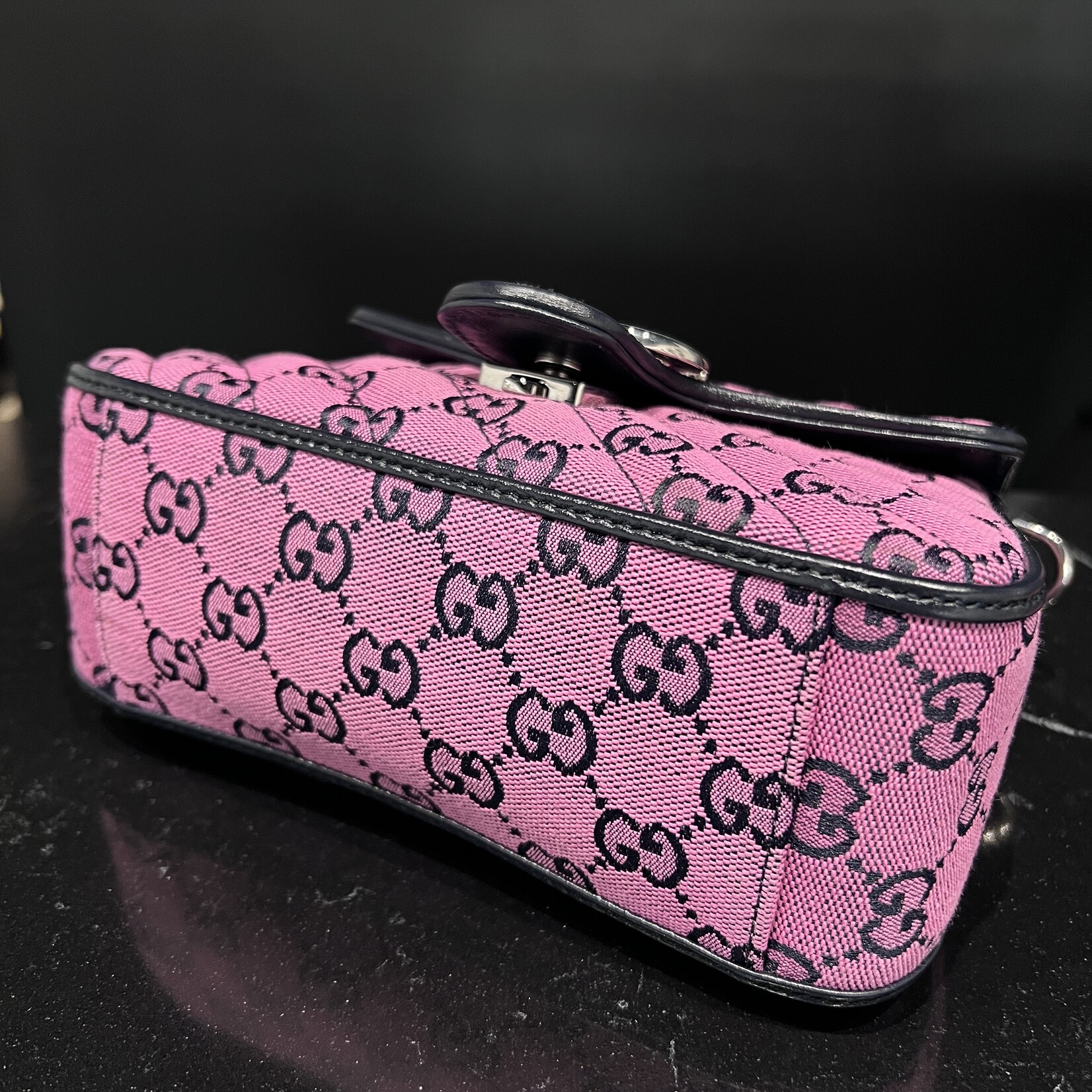 Gucci SOLD - Gucci Marmont Top Handle Monogram Shoulder Bag