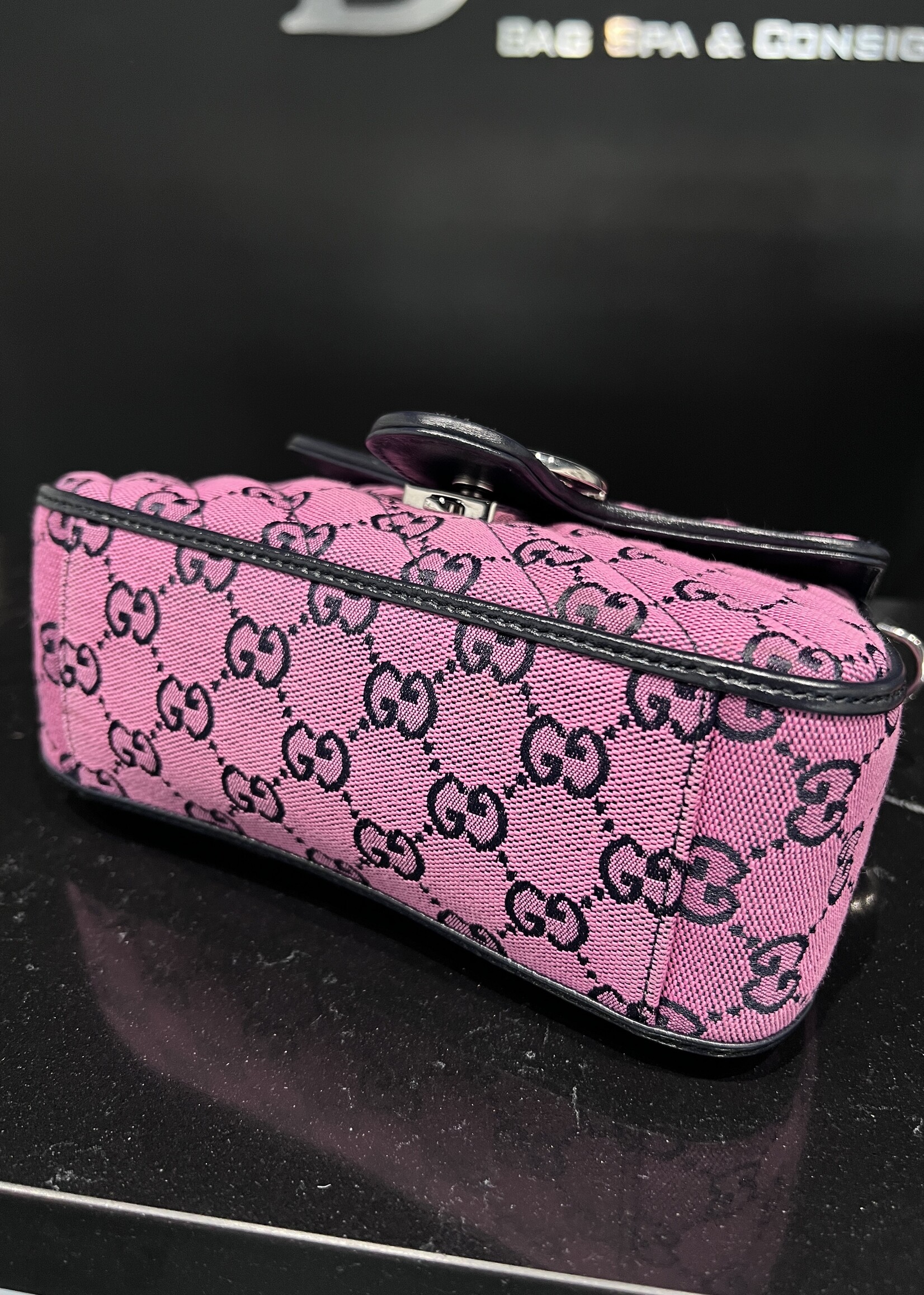 Gucci SOLD - Gucci Marmont Top Handle Monogram Shoulder Bag