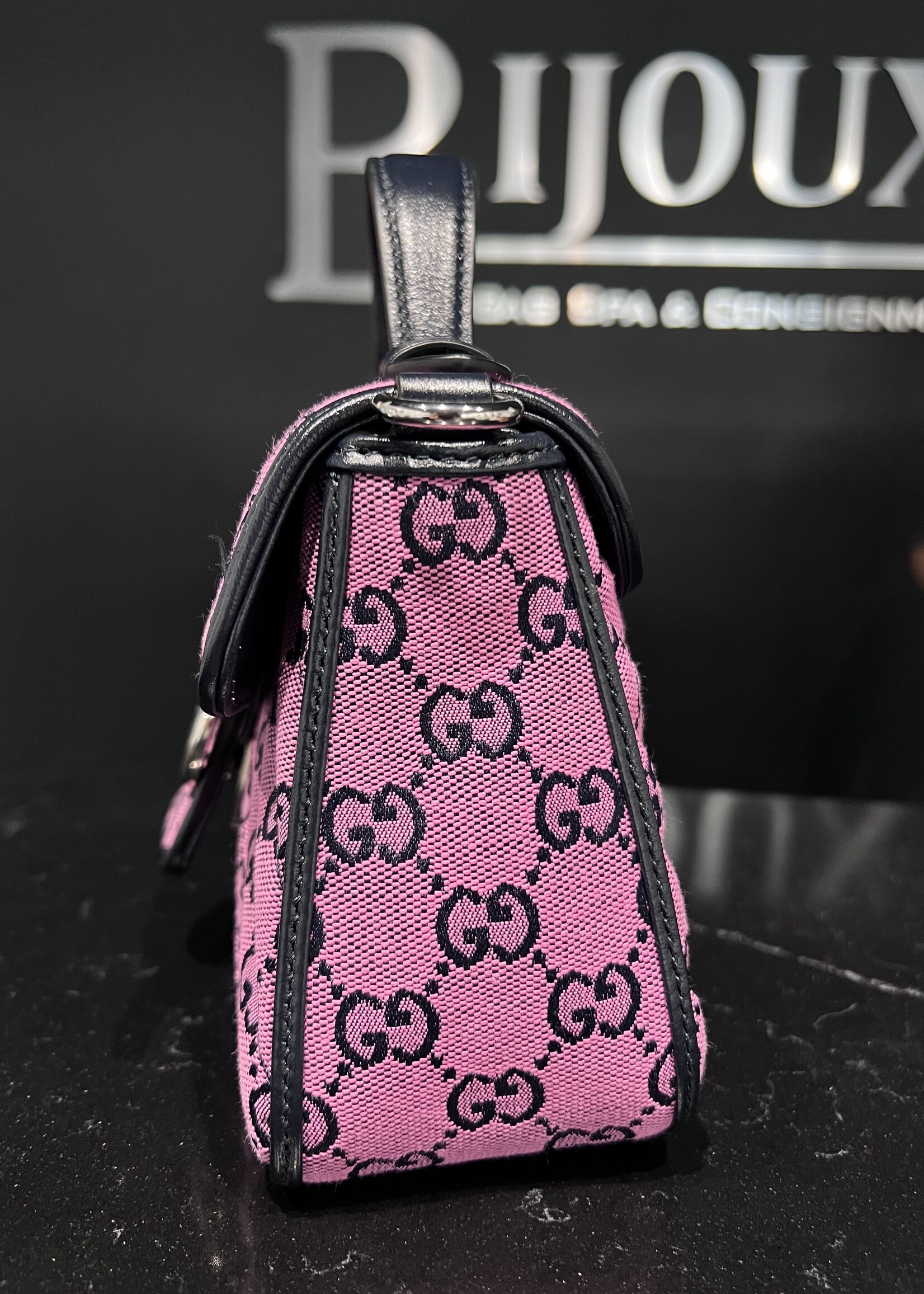 Gucci SOLD - Gucci Marmont Top Handle Monogram Shoulder Bag