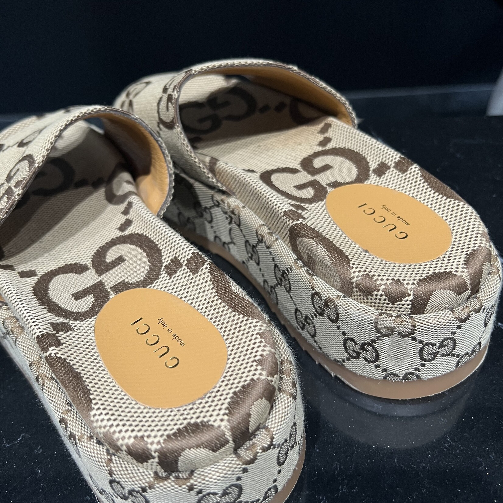 Gucci SOLD - Gucci Monogram Platform Sandals