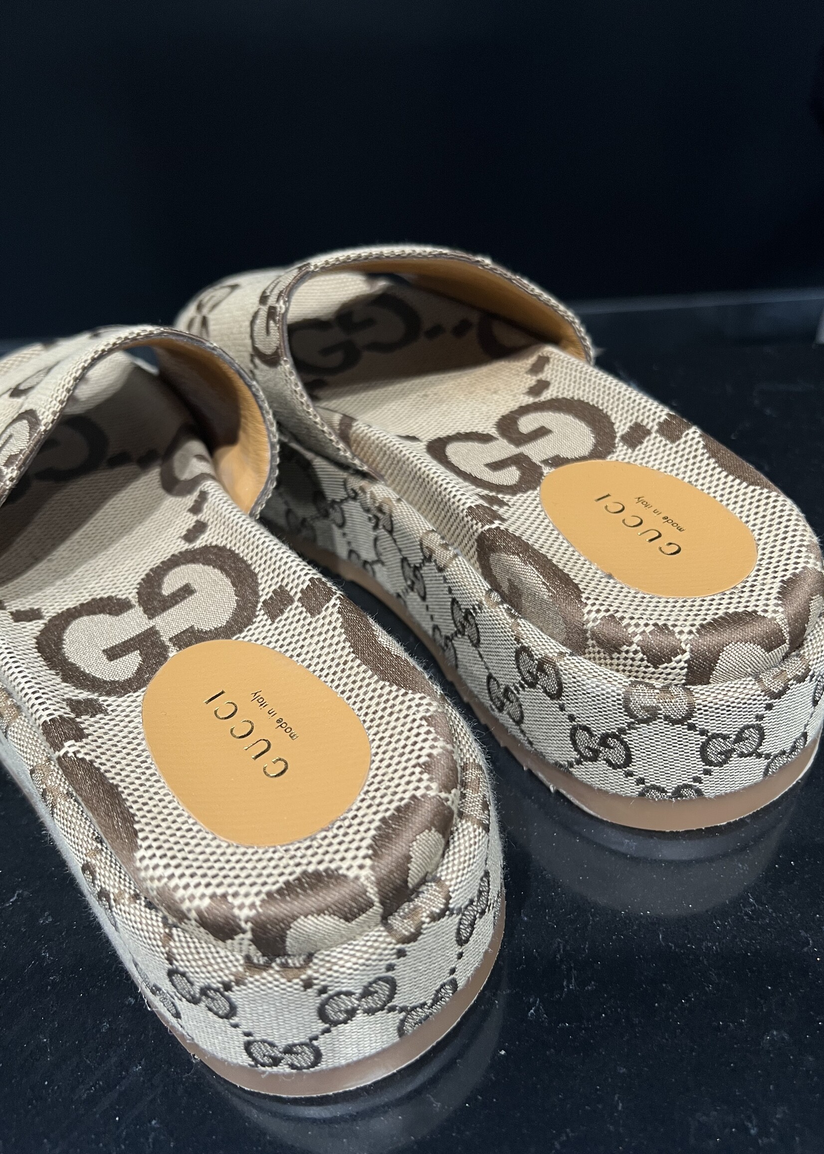 Gucci SOLD - Gucci Monogram Platform Sandals