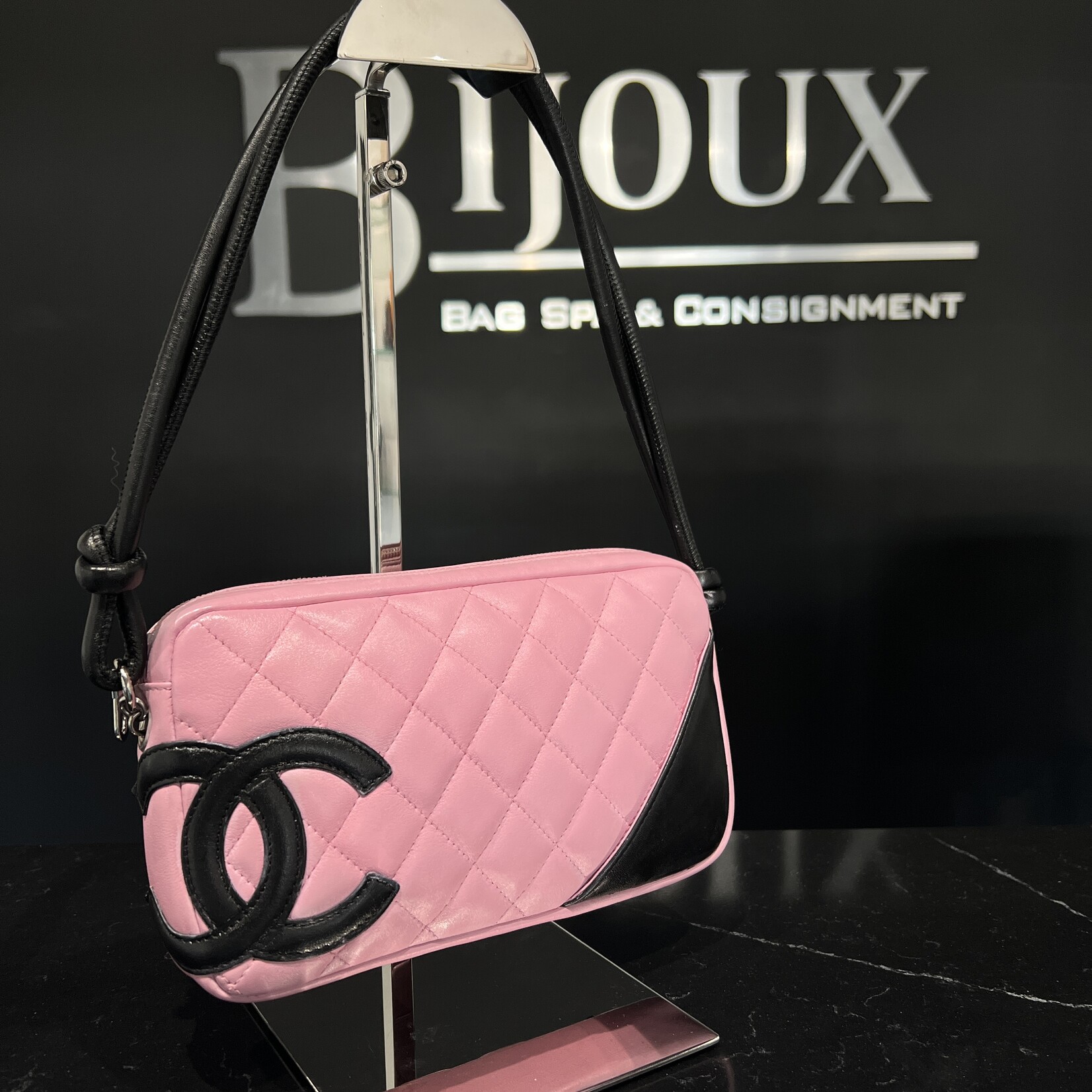 Chanel pink and black bag sale