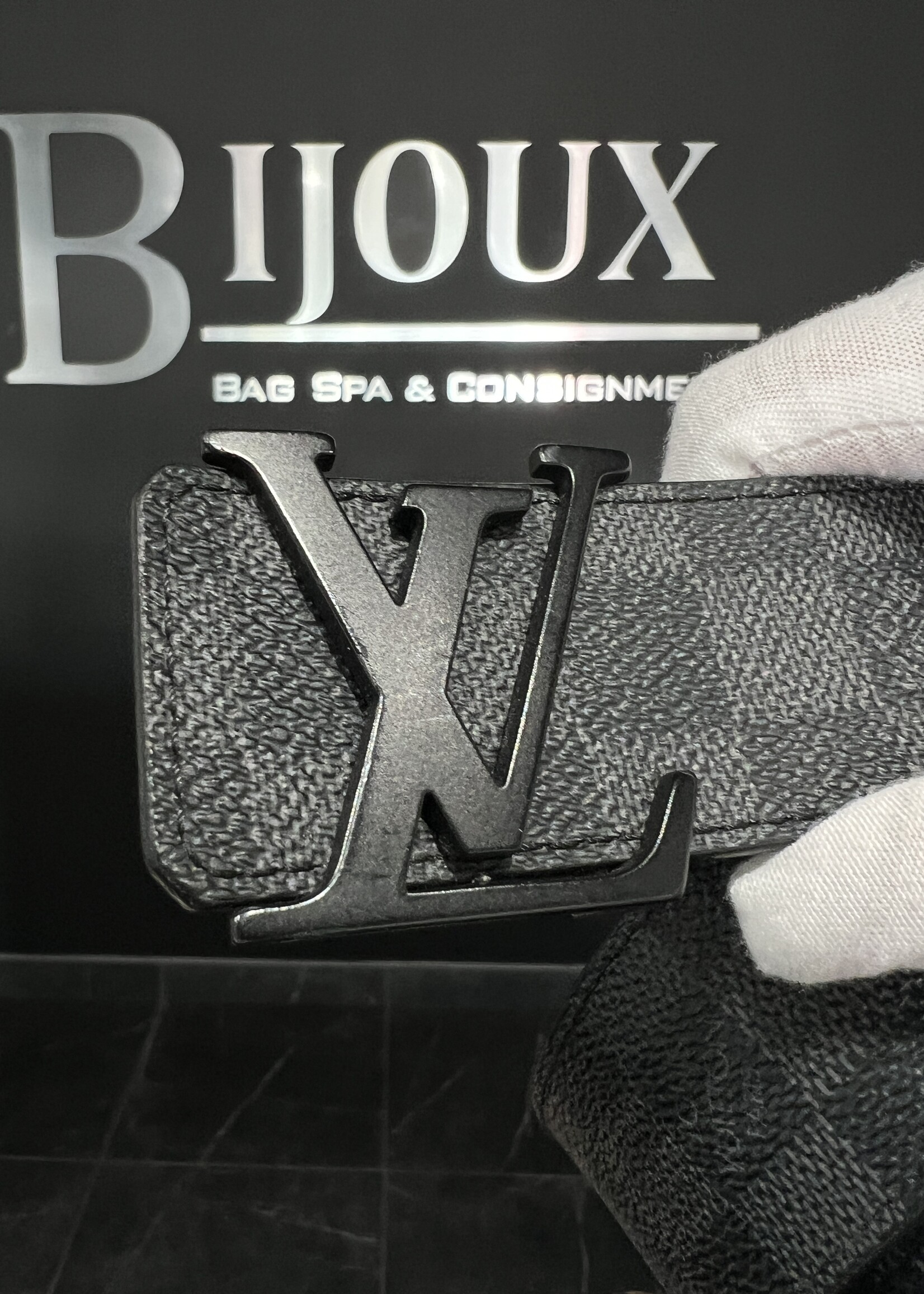 Louis Vuitton SOLD- Louis Vuitton Graphite Damier Belt