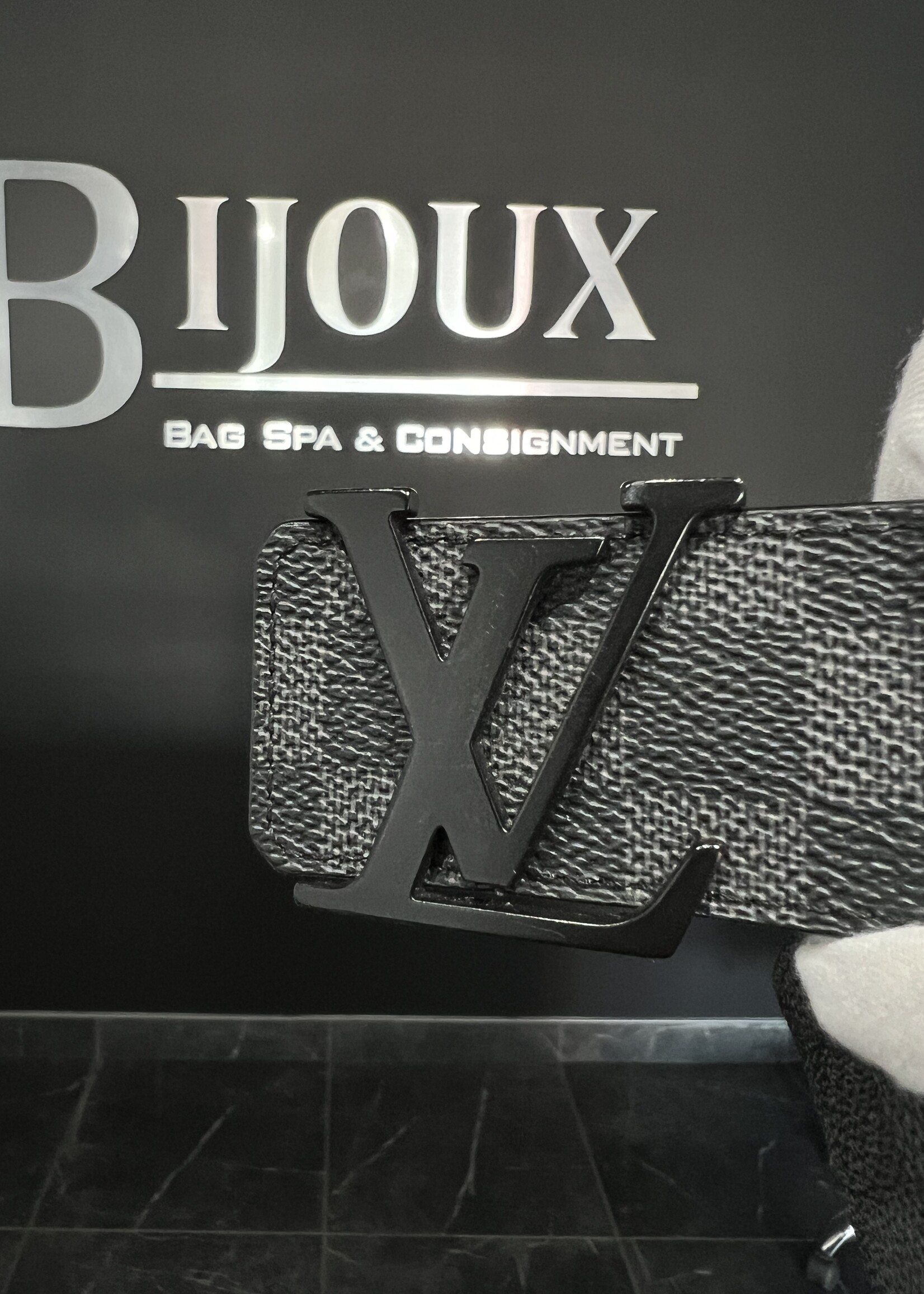 Louis Vuitton SOLD- Louis Vuitton Graphite Damier Belt