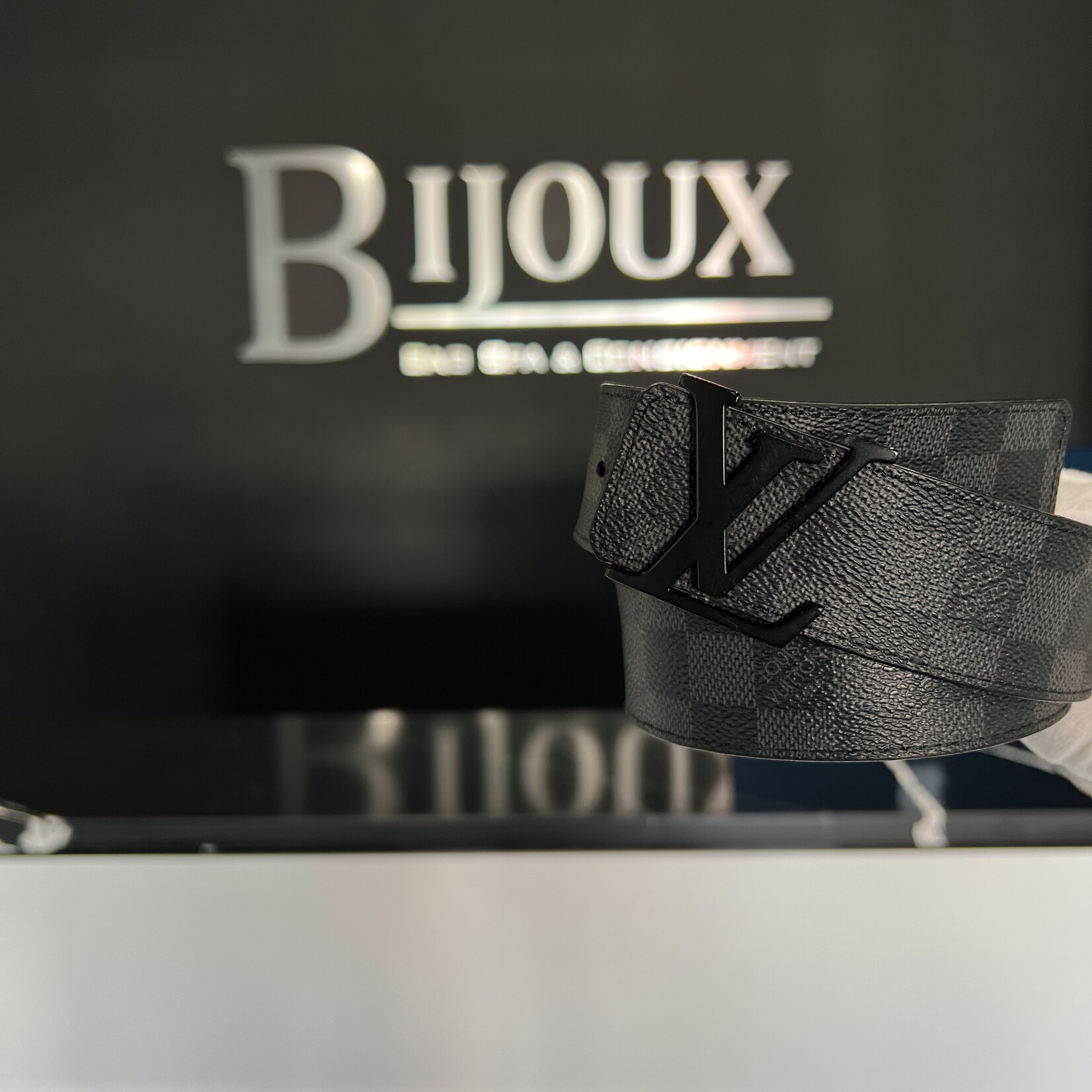 Louis Vuitton SOLD- Louis Vuitton Graphite Damier Belt