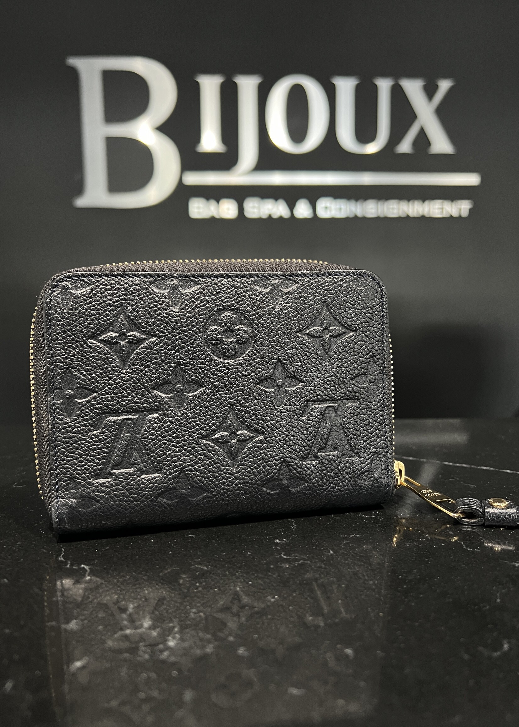 Louis Vuitton SOLD- Louis Vuitton Navy Empreinte Zippy Coin Wallet