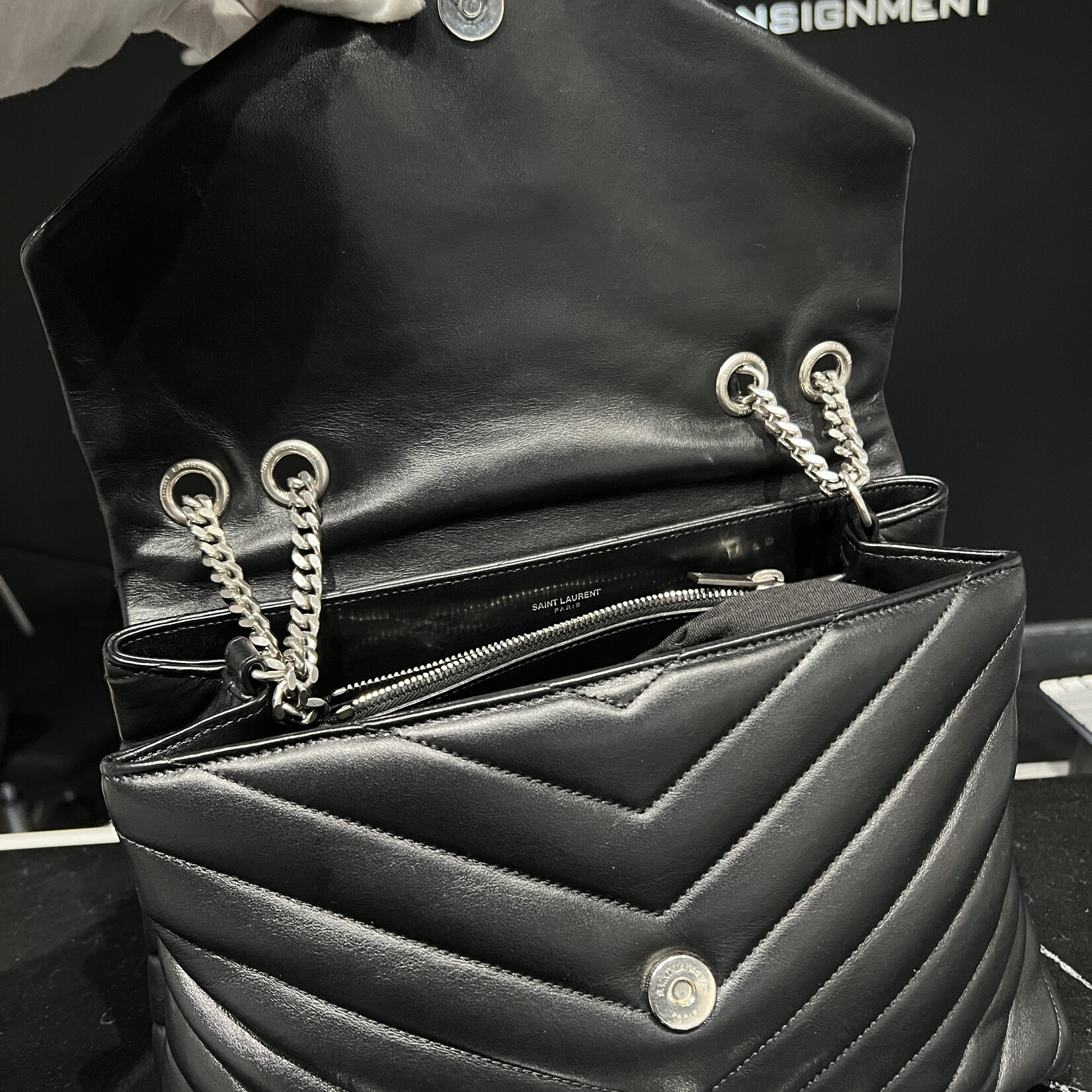 Saint Laurent SOLD - Saint Laurent Medium Black Lou Lou SHW