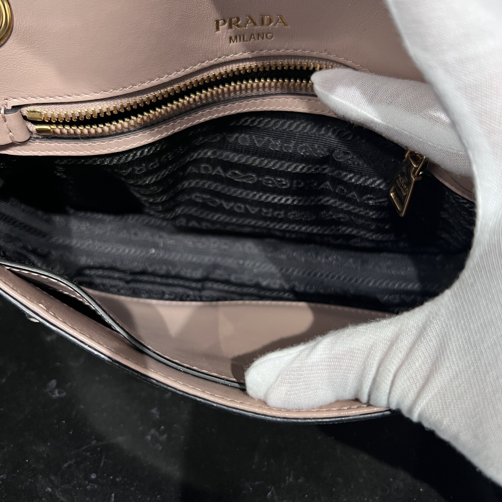 Prada SOLD- Prada Pattina Gold Chain Cross Body