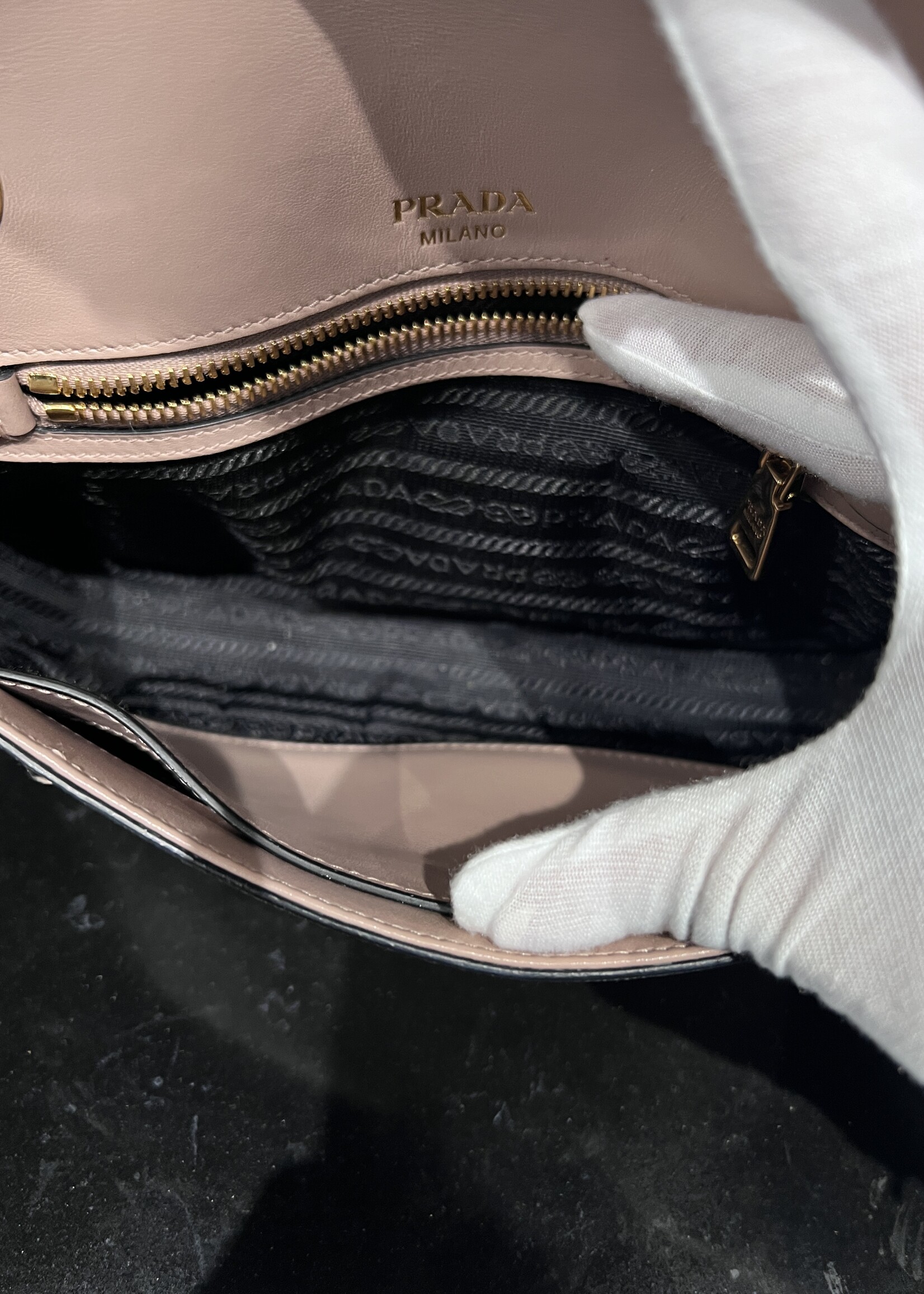 Prada SOLD- Prada Pattina Gold Chain Cross Body