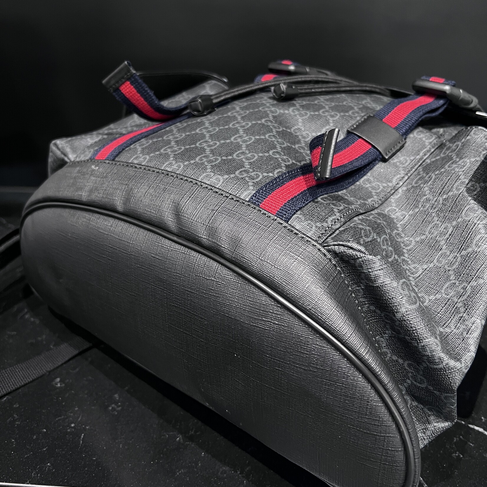 Gucci SOLD- Gucci Soft Black GG Supreme Backpack