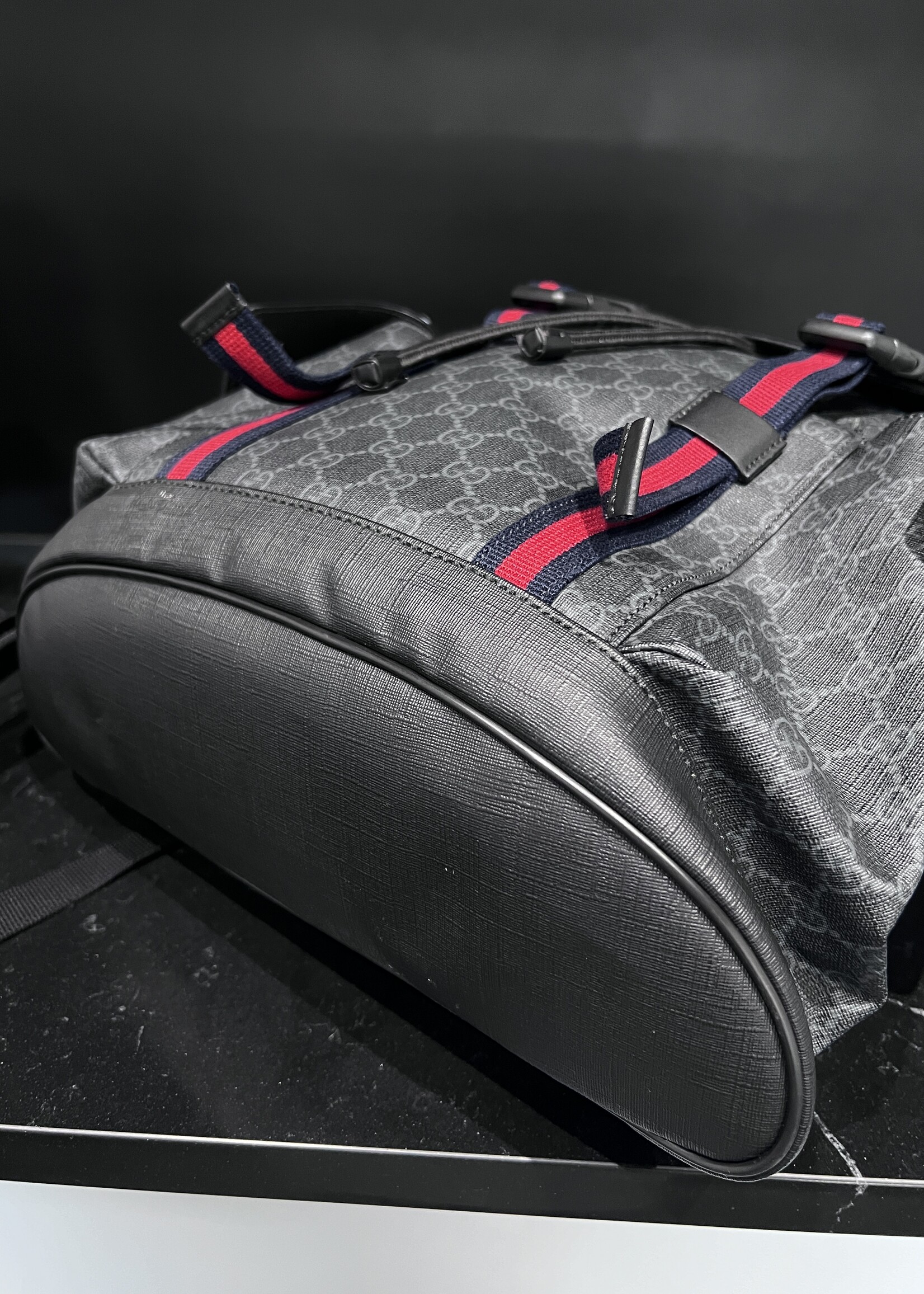 Gucci SOLD- Gucci Soft Black GG Supreme Backpack