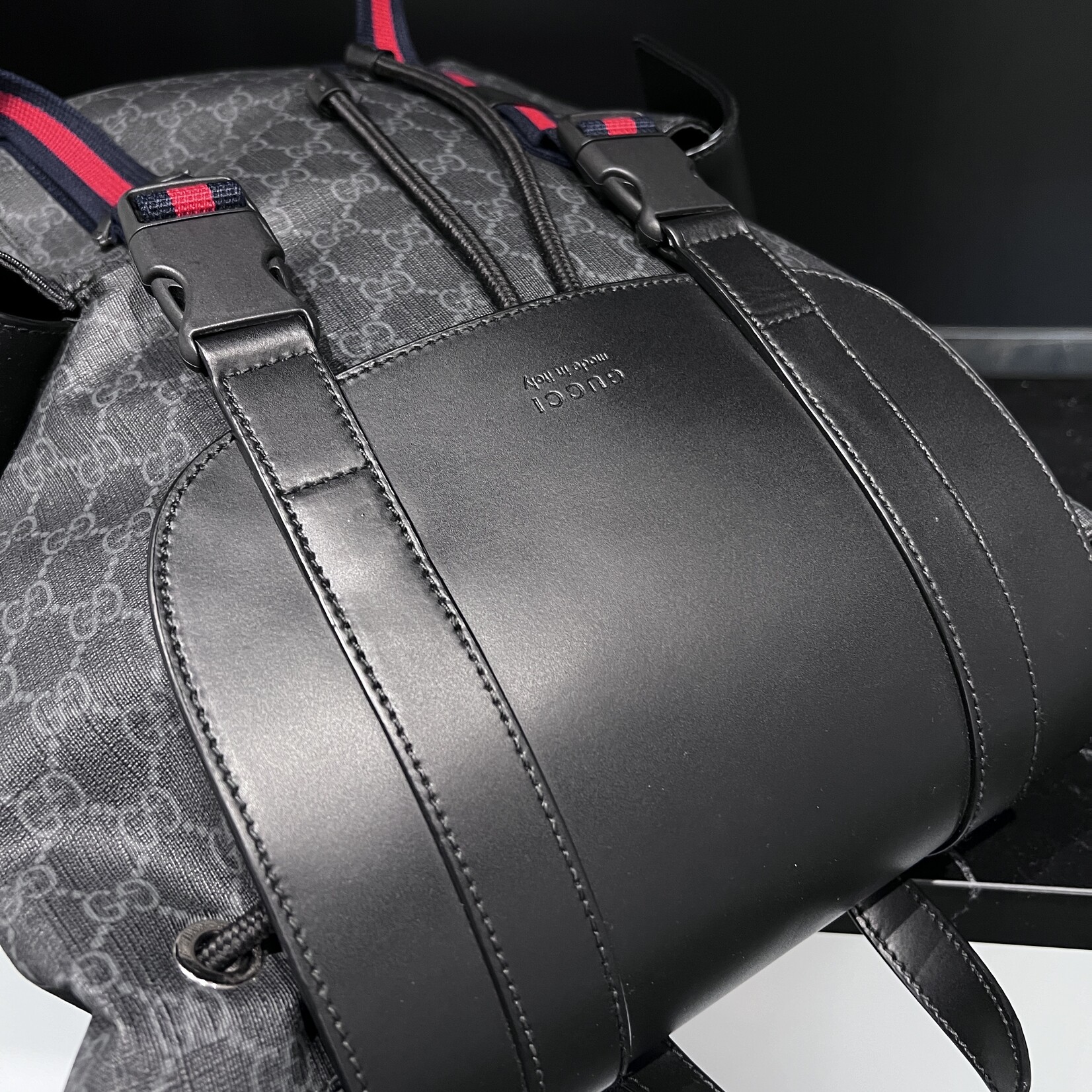 Gucci SOLD- Gucci Soft Black GG Supreme Backpack