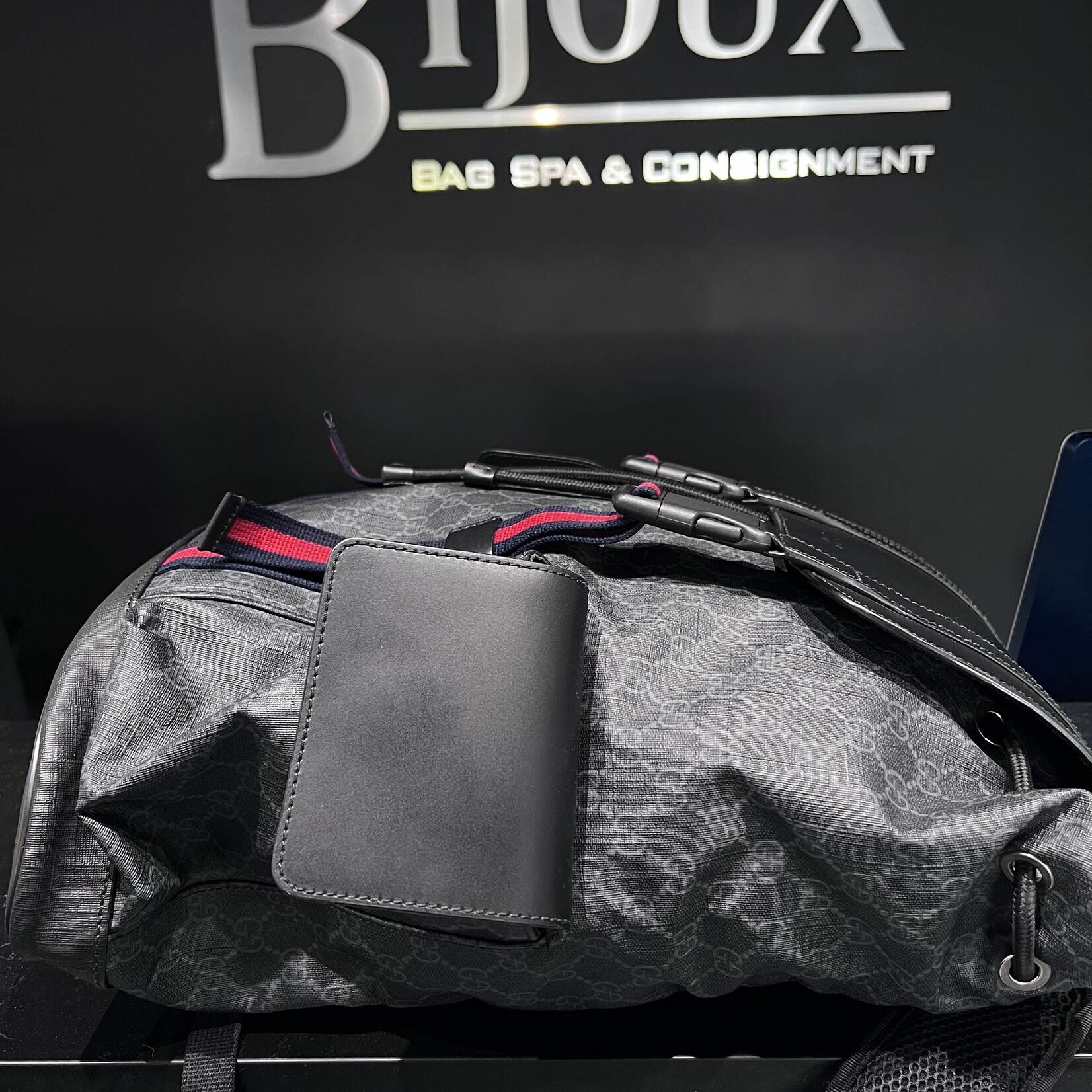 Gucci SOLD- Gucci Soft Black GG Supreme Backpack