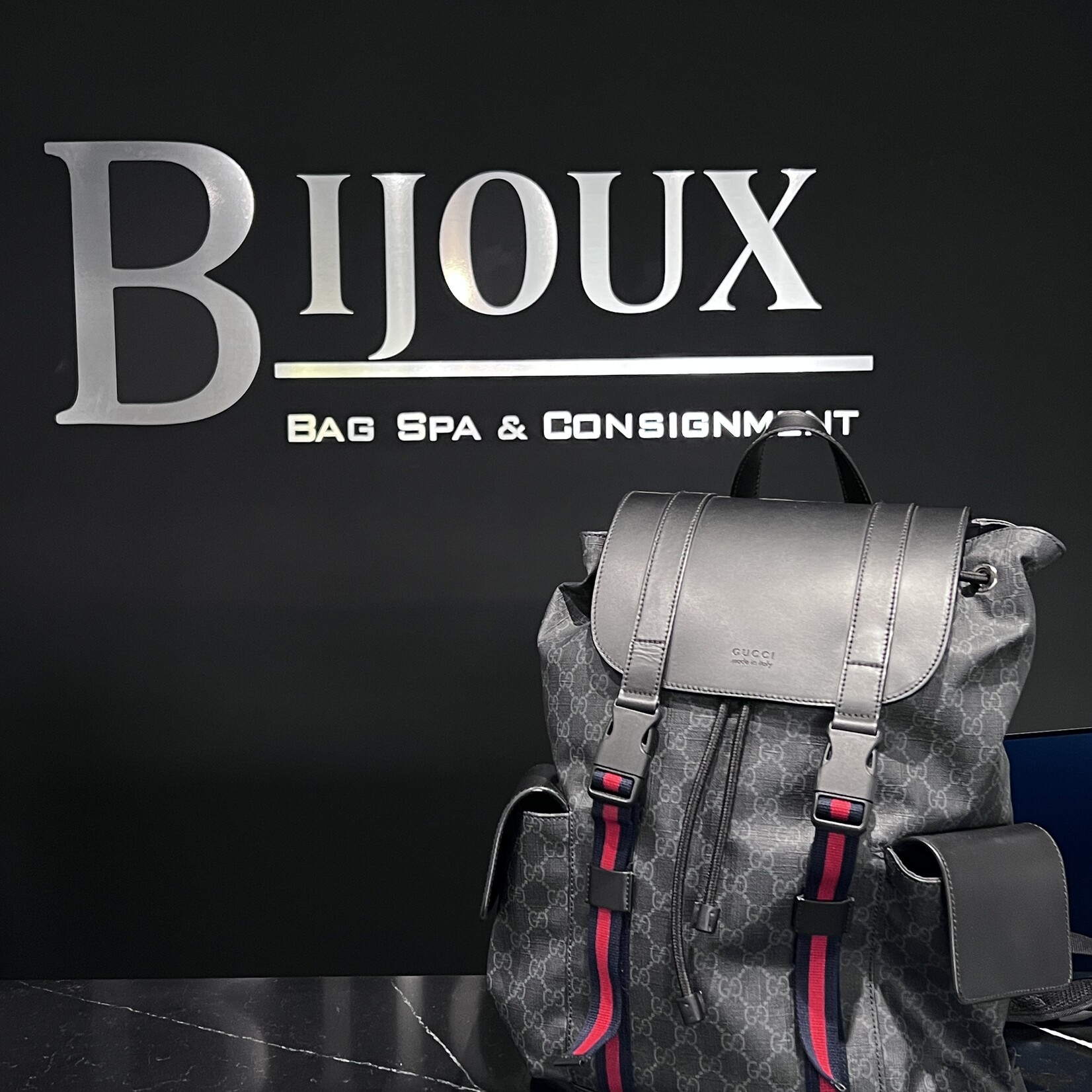 Gucci SOLD- Gucci Soft Black GG Supreme Backpack