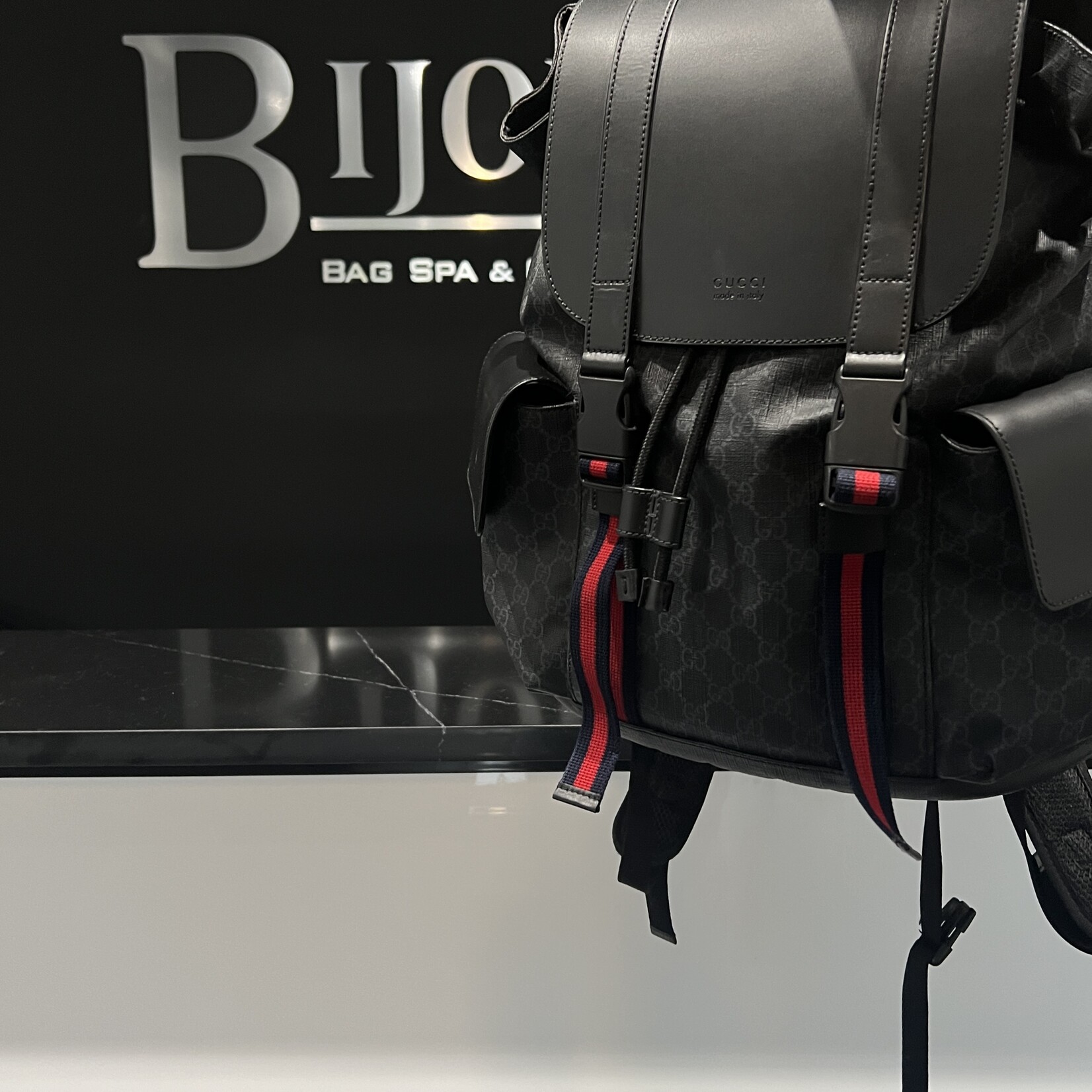Gucci SOLD- Gucci Soft Black GG Supreme Backpack