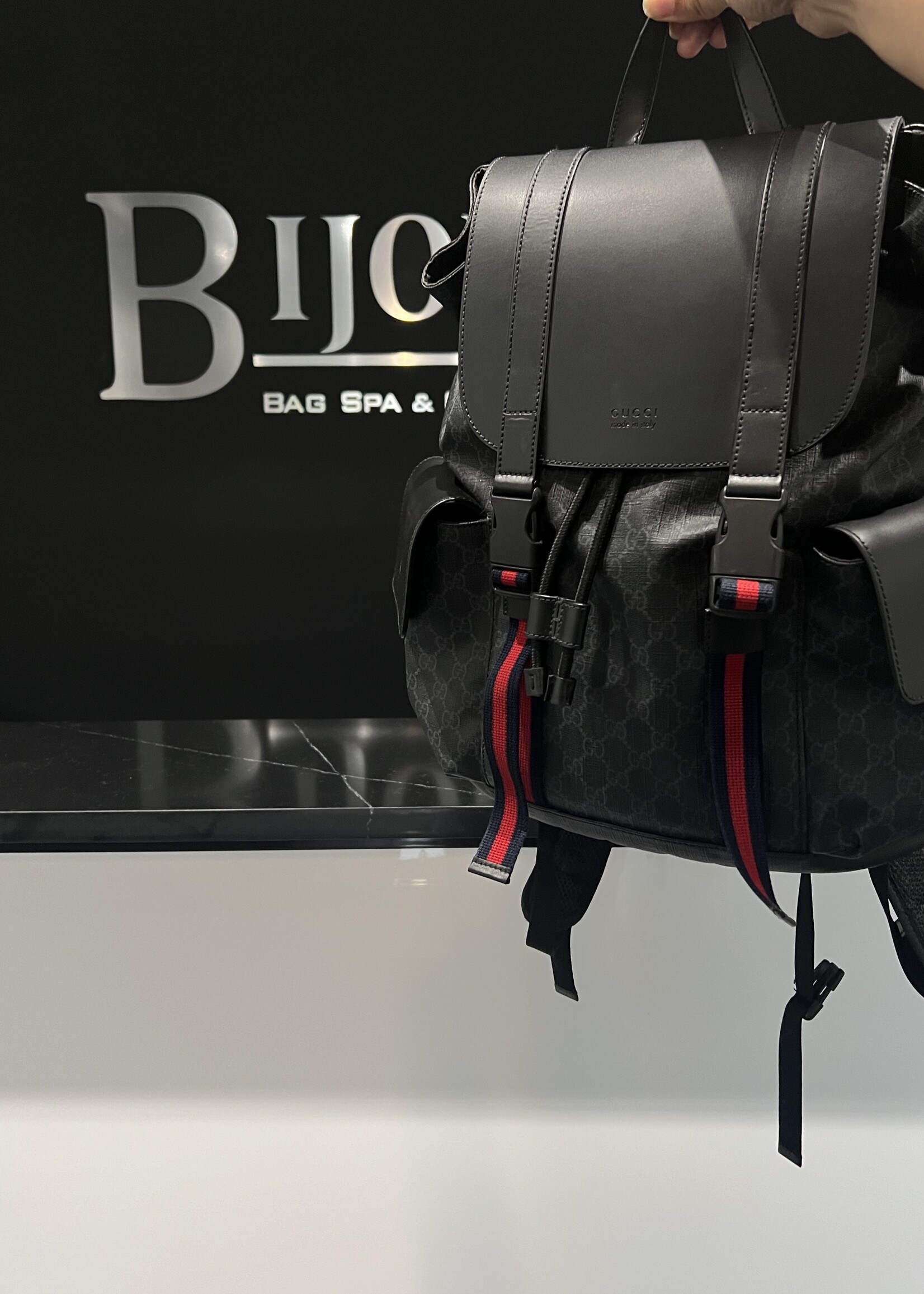 Gucci SOLD- Gucci Soft Black GG Supreme Backpack