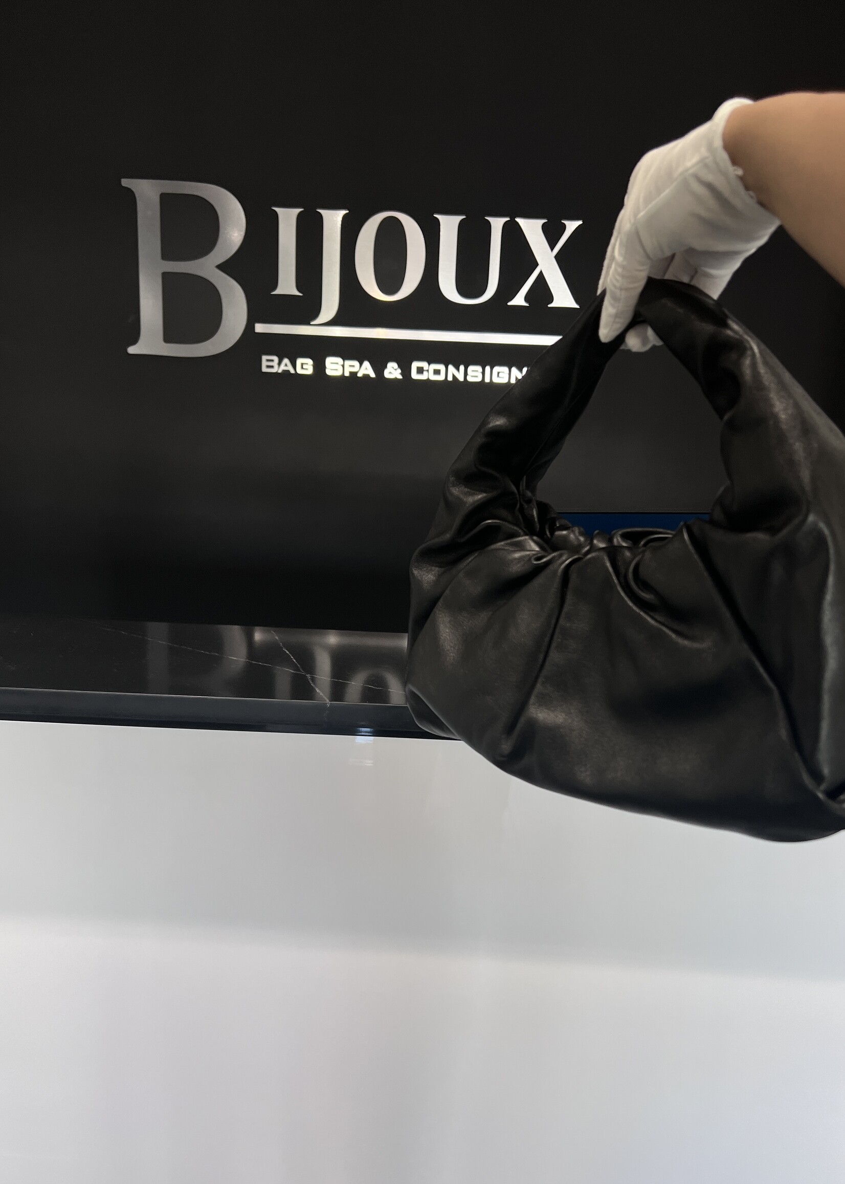 Bottega Veneta SOLD- Bottega Venetta Black Shoulder Pouch