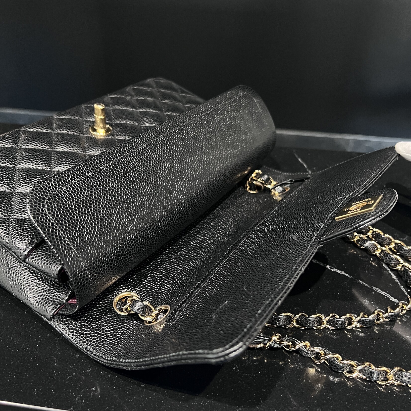 Chanel SOLD- Chanel Medium Caviar Classic Flap Black GHW