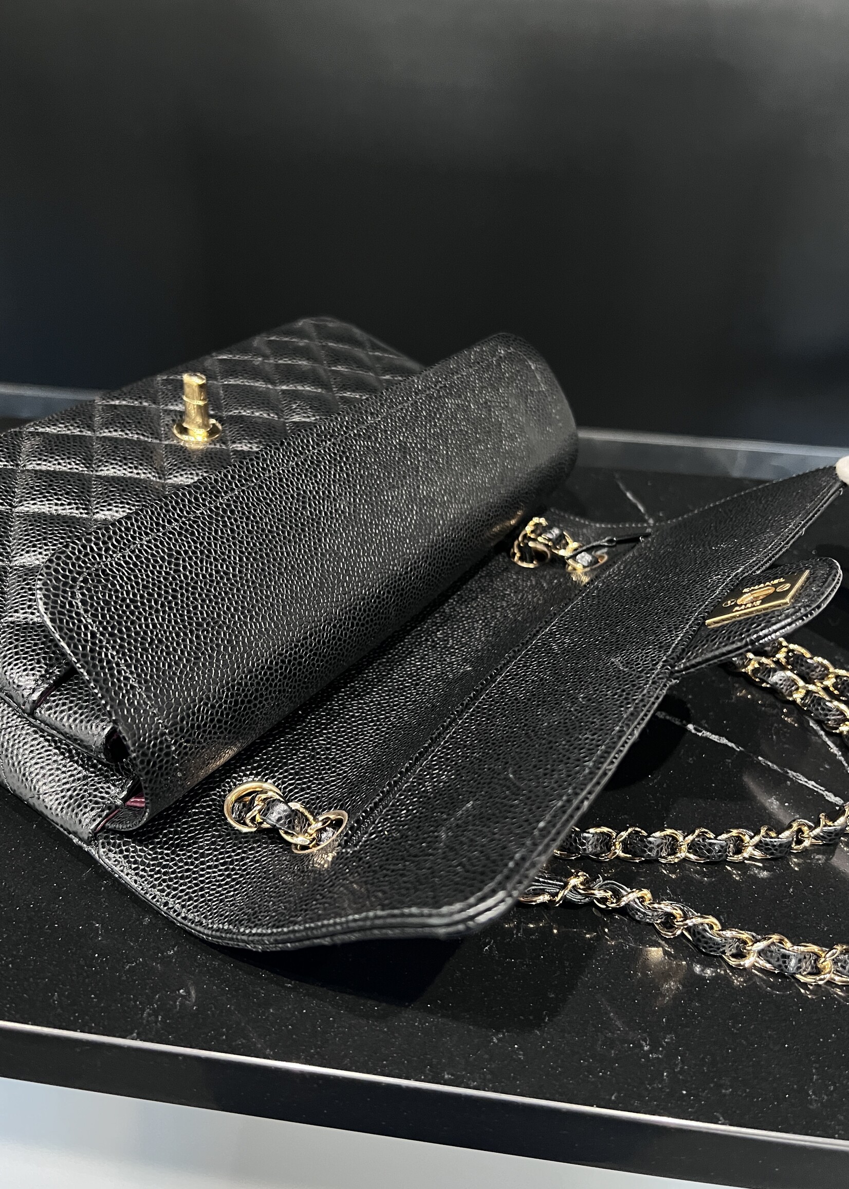 Chanel SOLD- Chanel Medium Caviar Classic Flap Black GHW