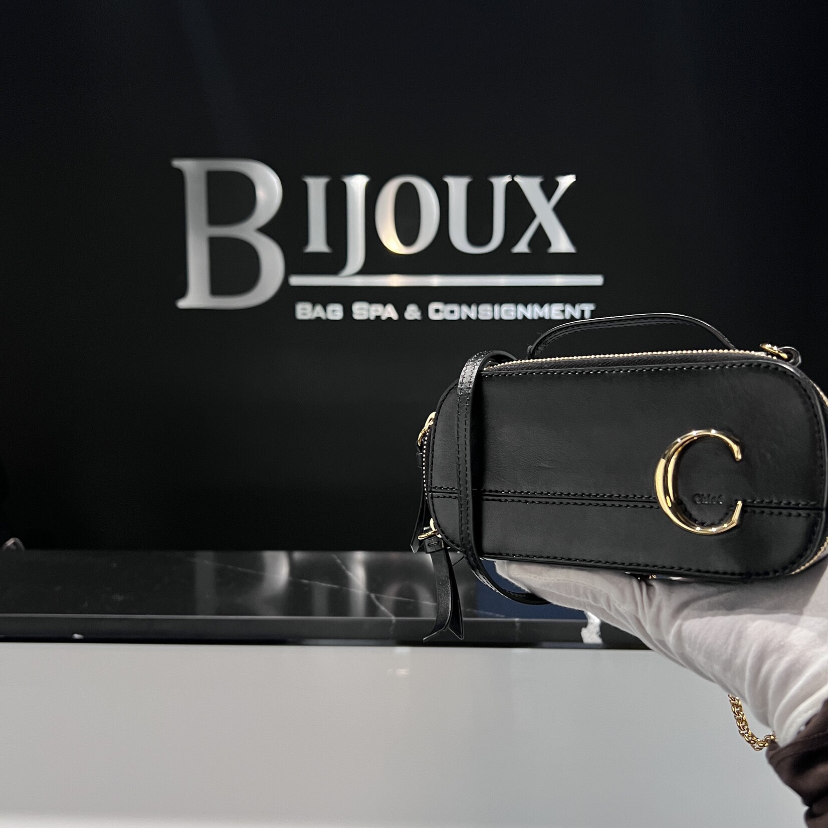 Chloe SOLD- Chloe C Crossbody Black GHW