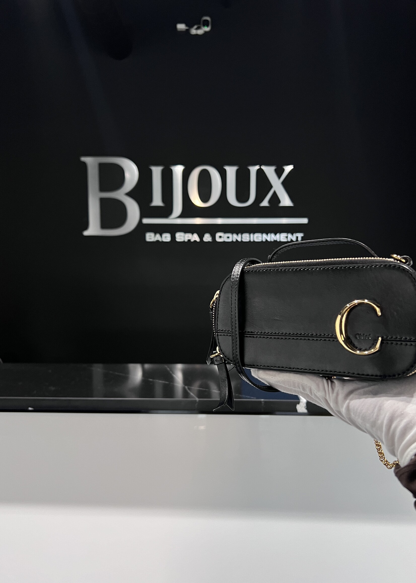 Chloe SOLD- Chloe C Crossbody Black GHW