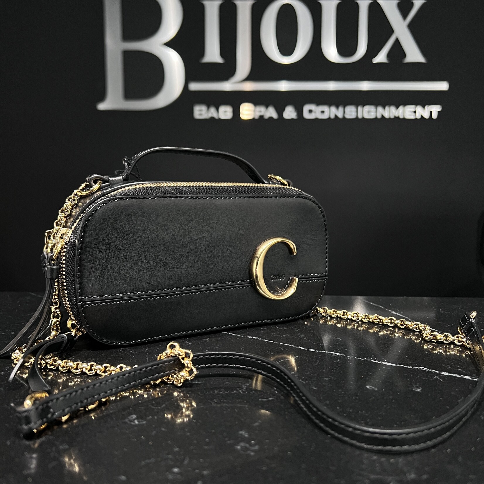 Chloe SOLD- Chloe C Crossbody Black GHW