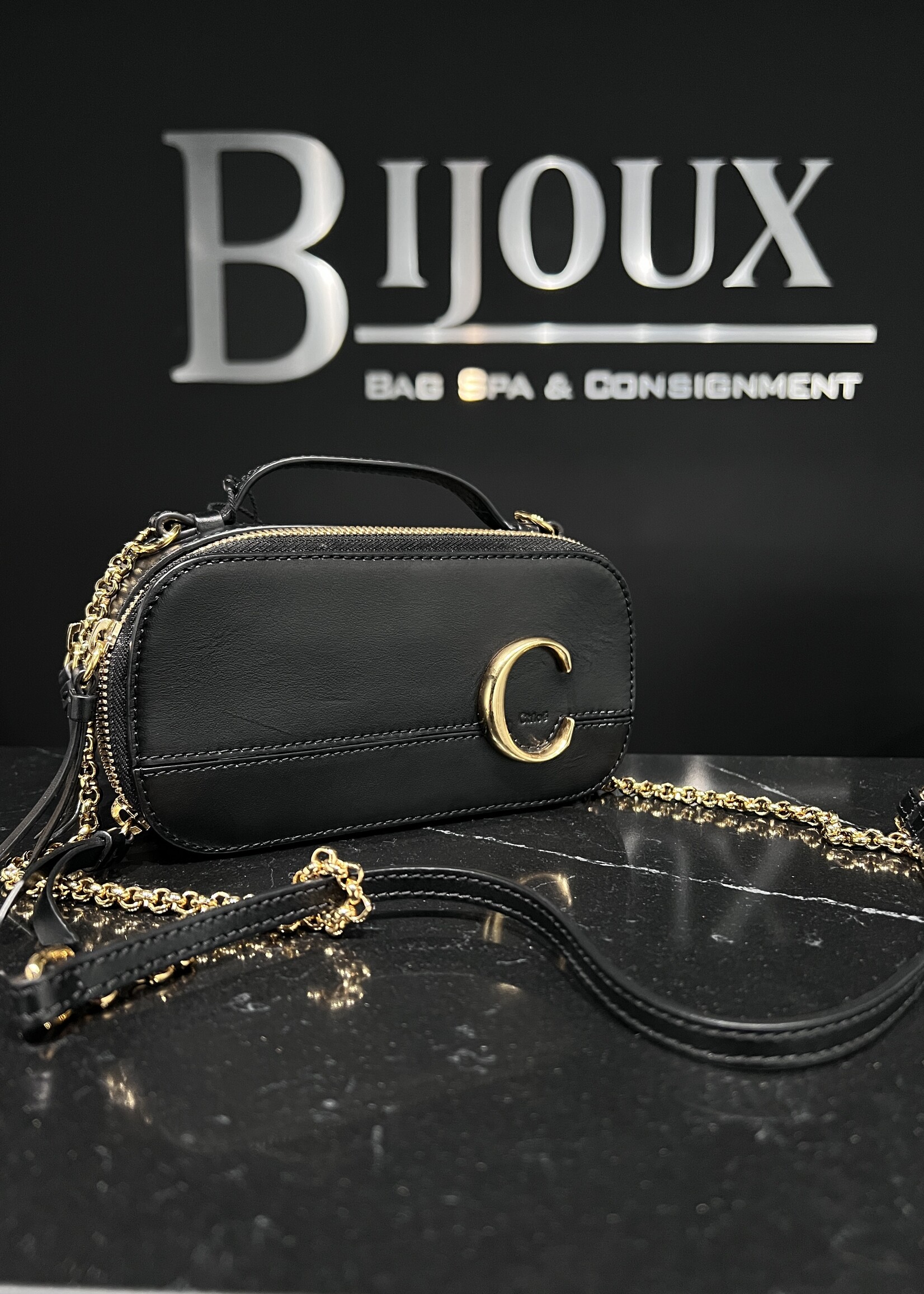 Chloe SOLD- Chloe C Crossbody Black GHW