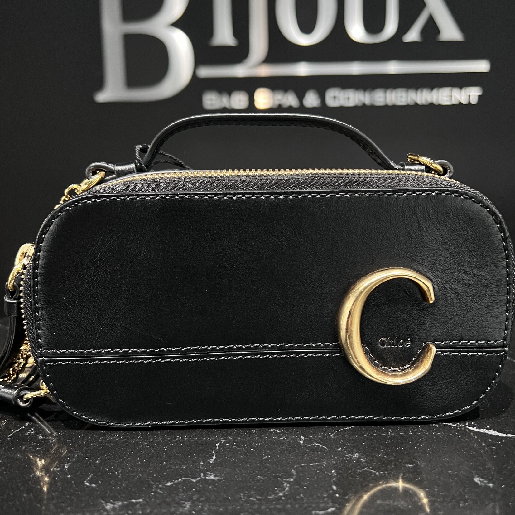 Chloe SOLD- Chloe C Crossbody Black GHW