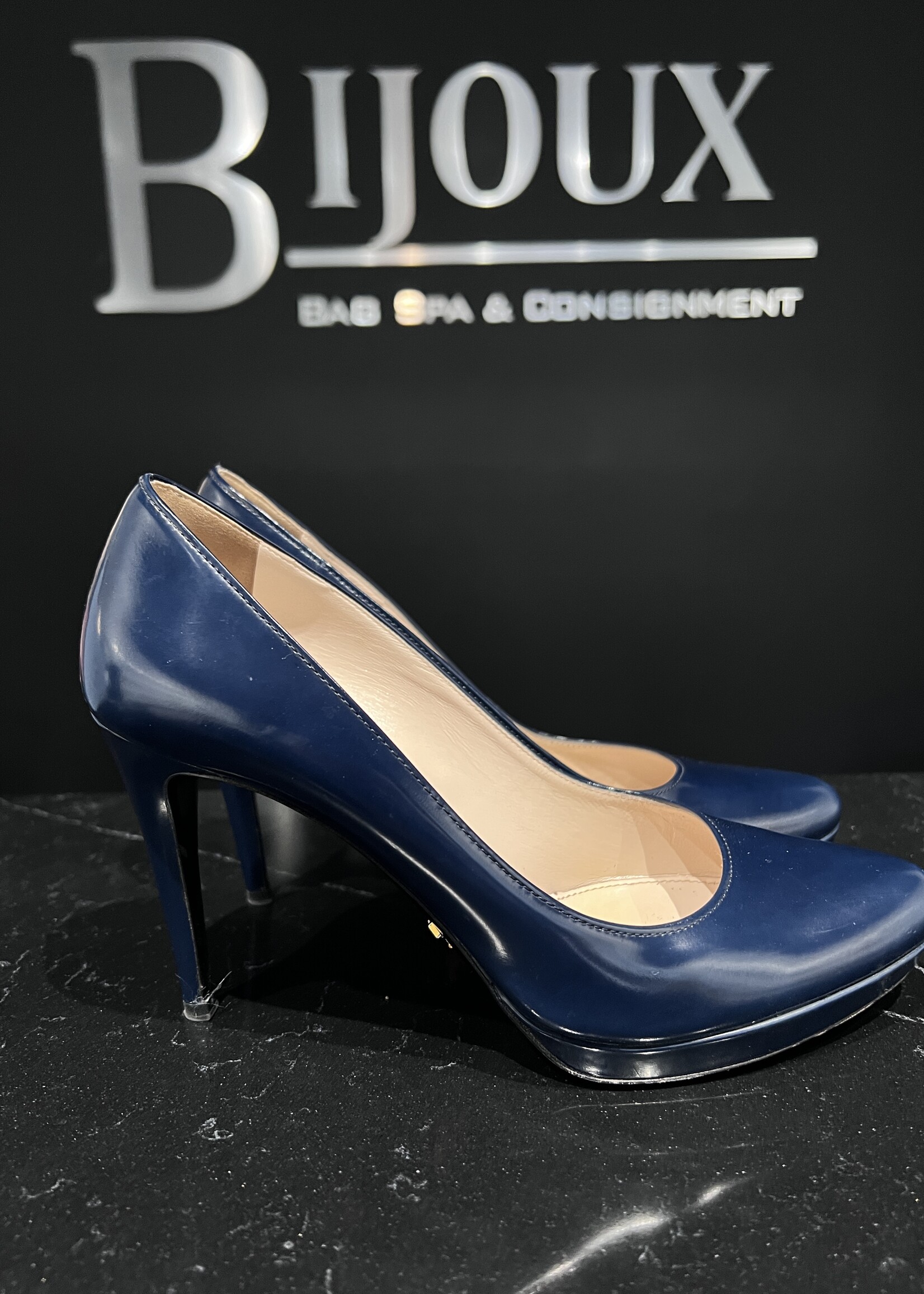 Prada SOLD- Prada Patent Navy Heels 39