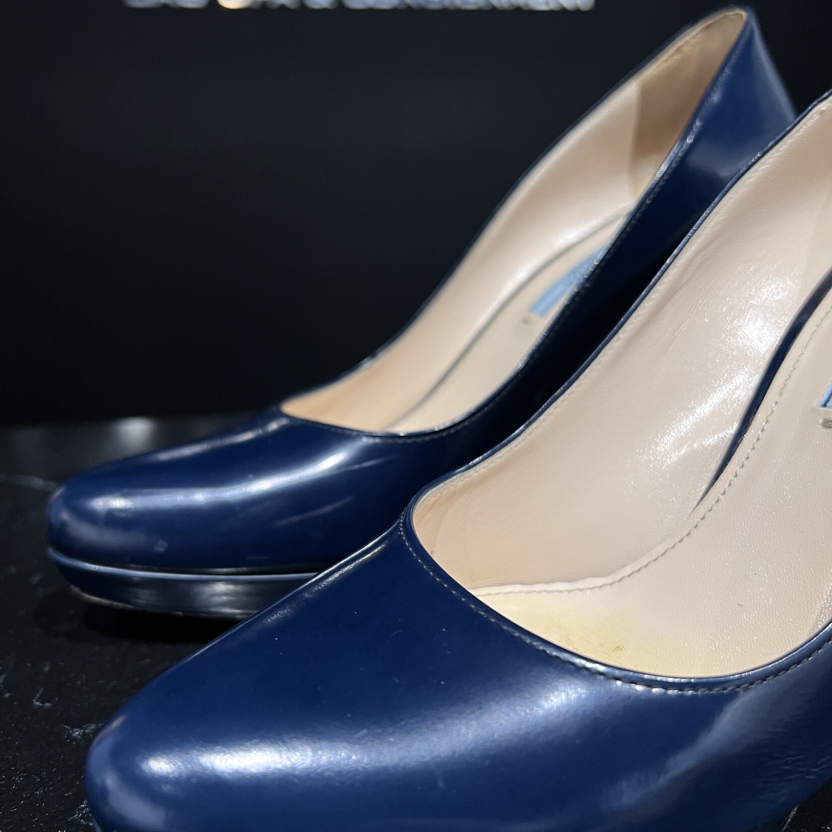 Prada SOLD- Prada Patent Navy Heels 39