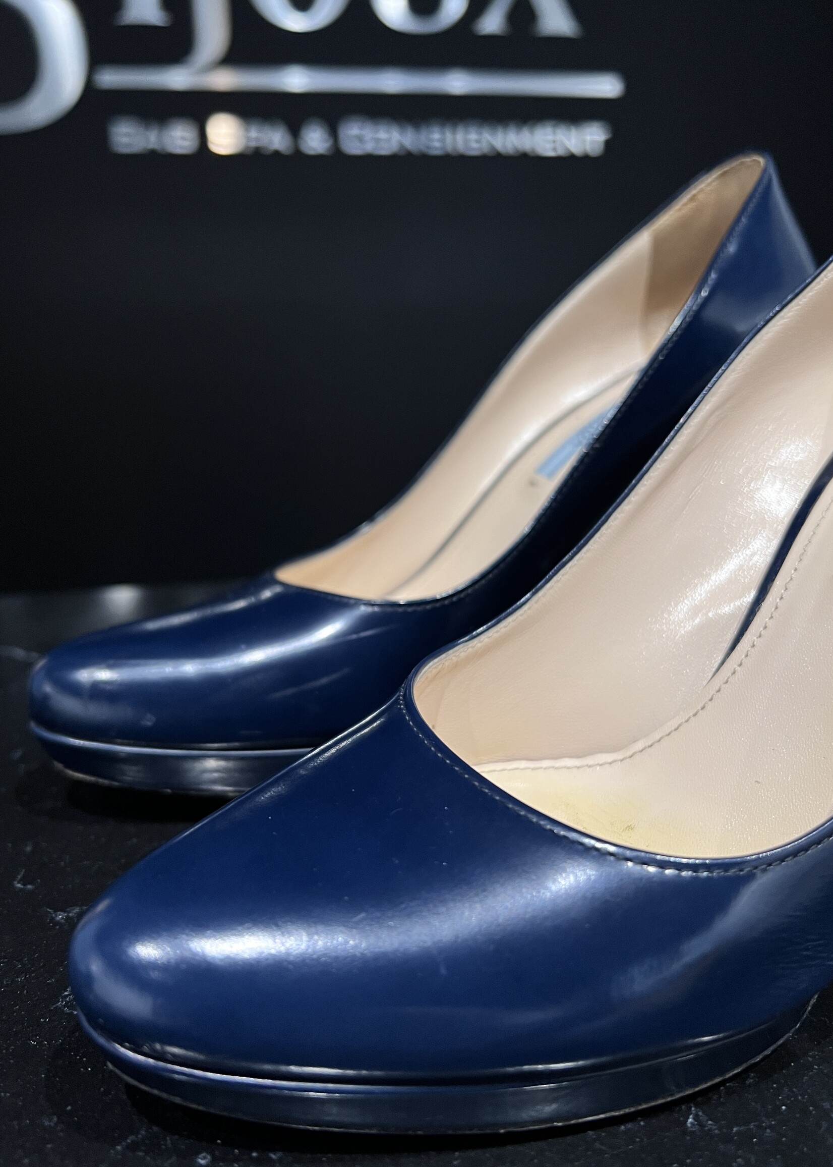 Prada SOLD- Prada Patent Navy Heels 39