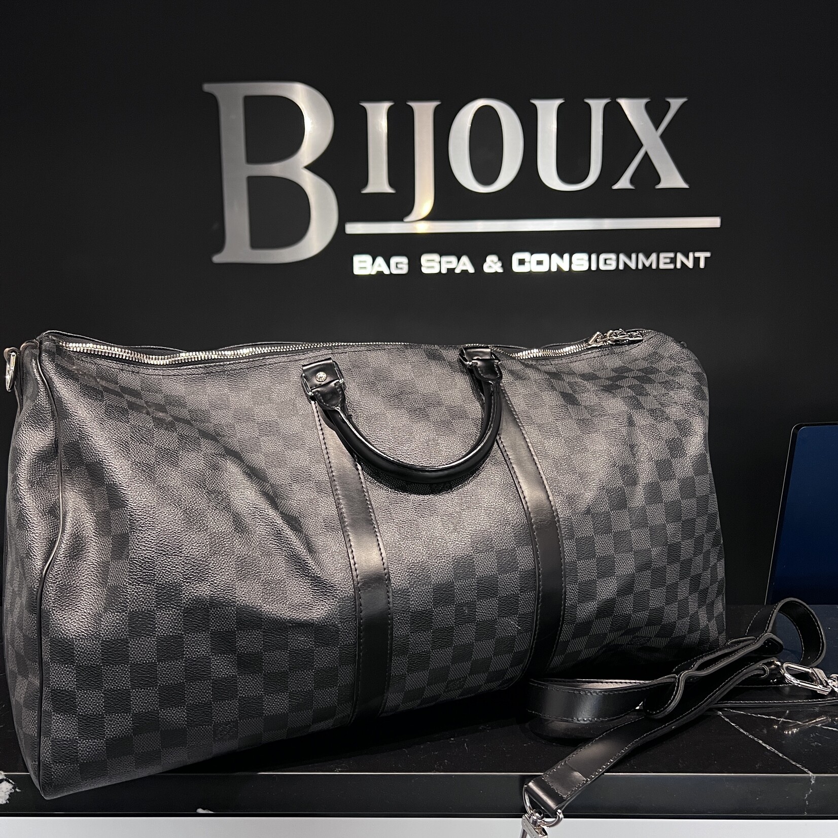 Louis Vuitton SOLD- Louis Vuitton Keepall 55 Bandouliere Damier Ebene