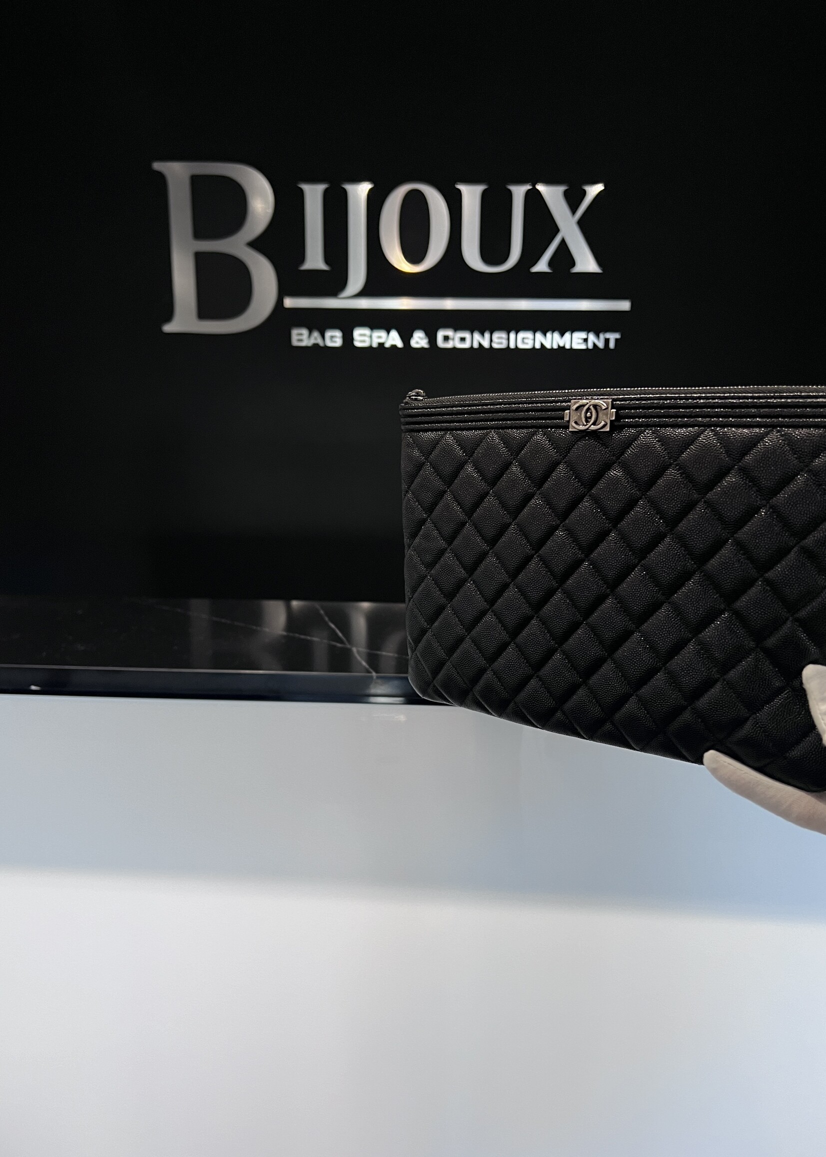 Chanel SOLD - Chanel Boy Caviar Clutch