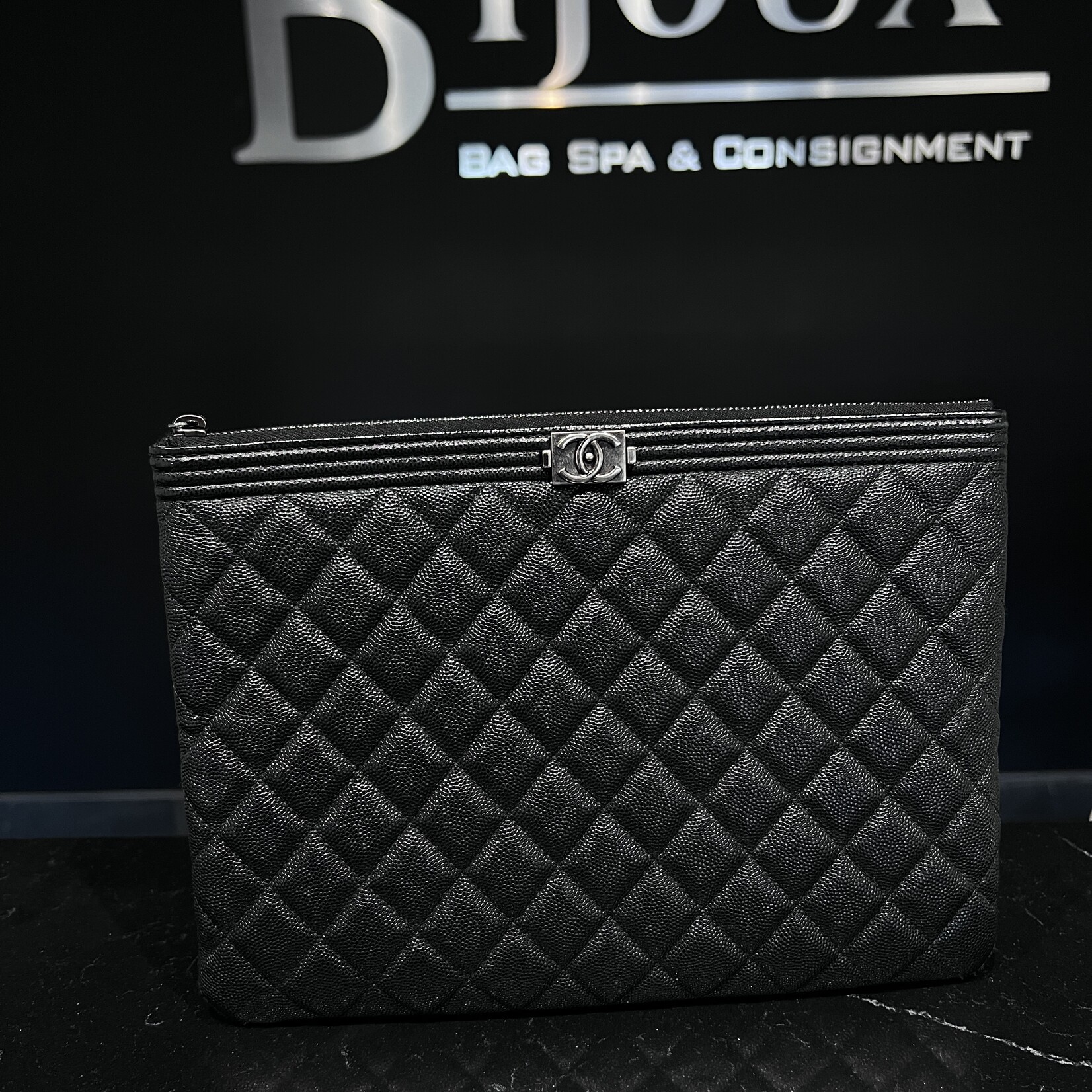 Chanel Chanel Boy Caviar Clutch