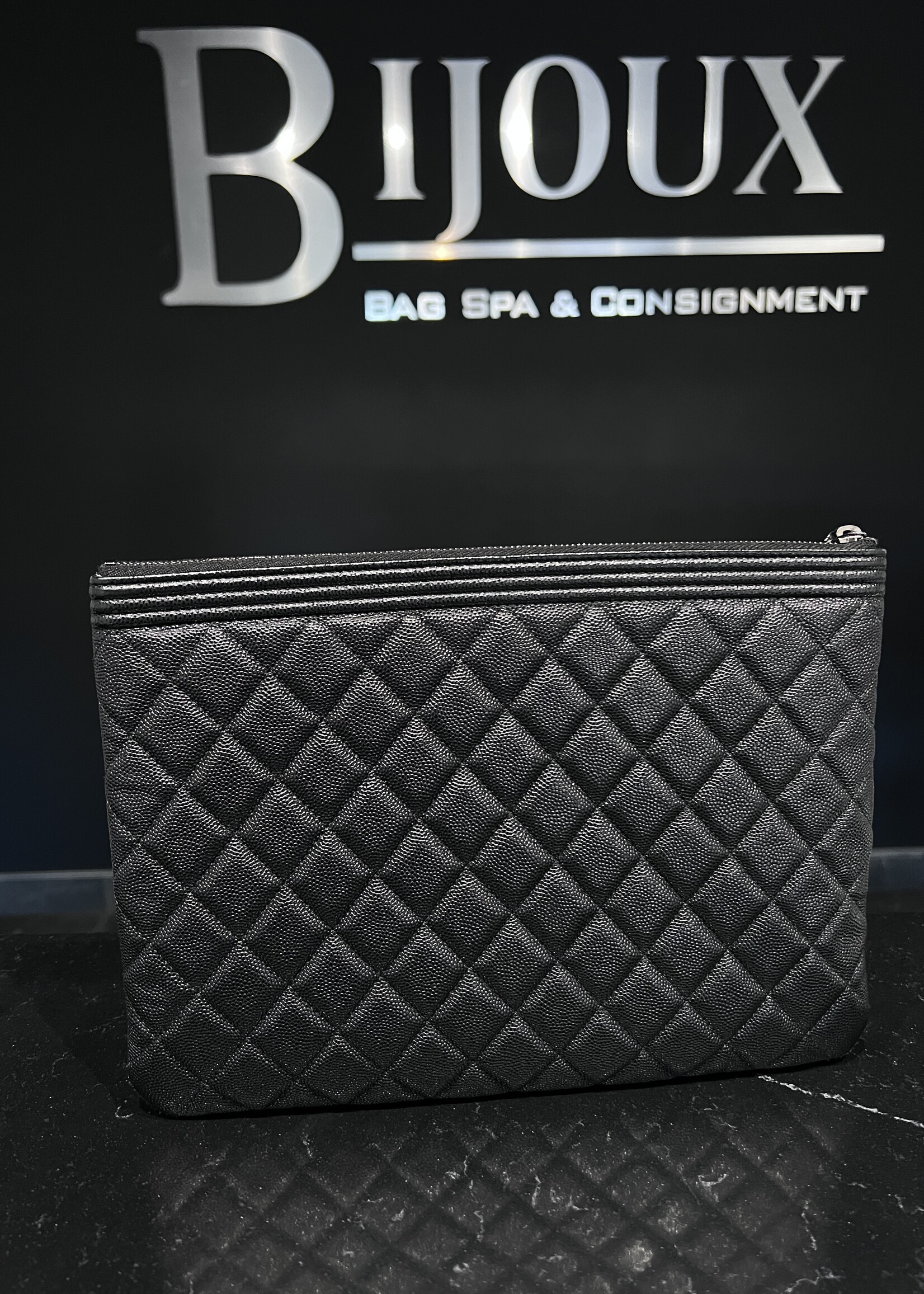 Chanel SOLD - Chanel Boy Caviar Clutch