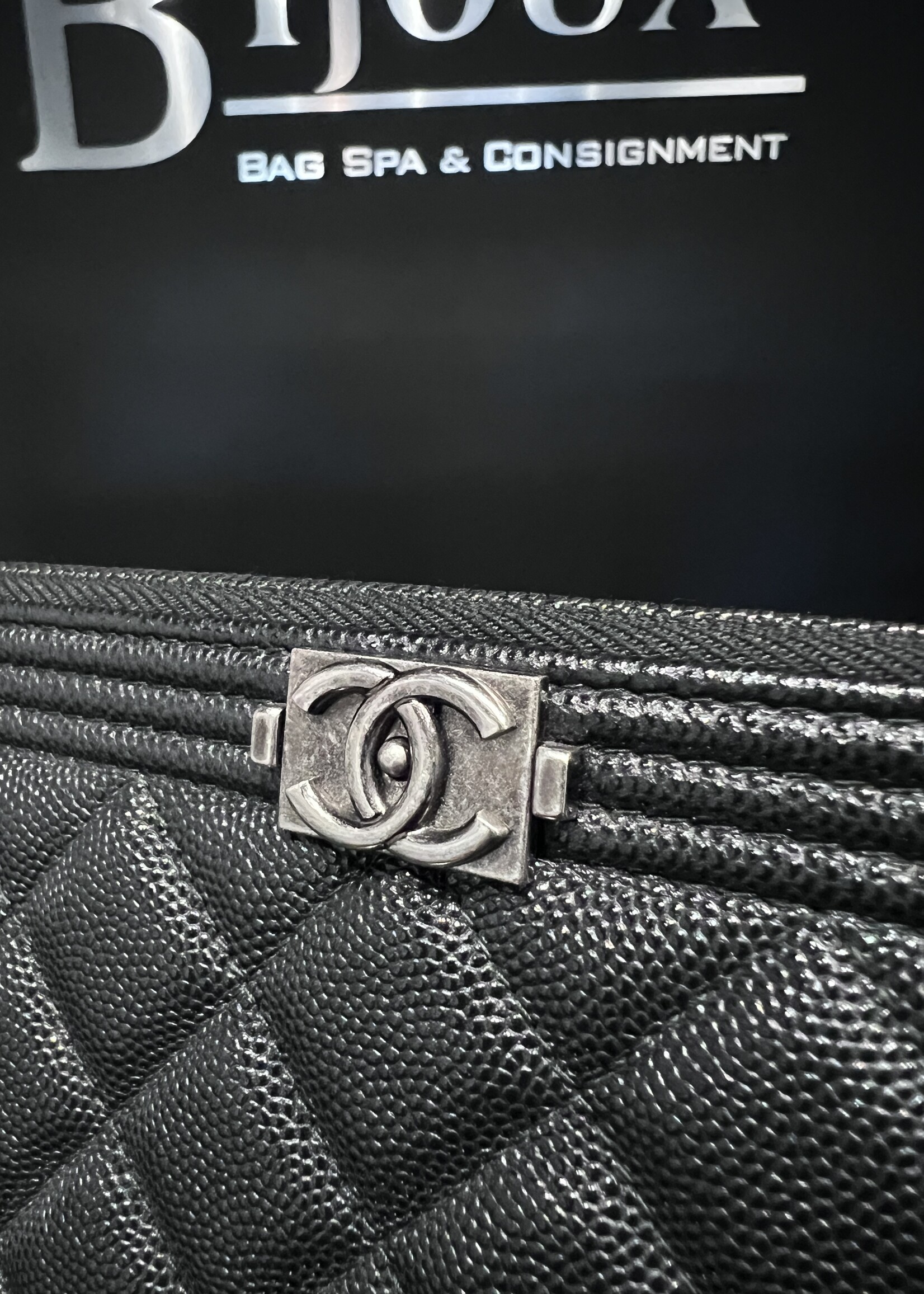 Chanel SOLD - Chanel Boy Caviar Clutch