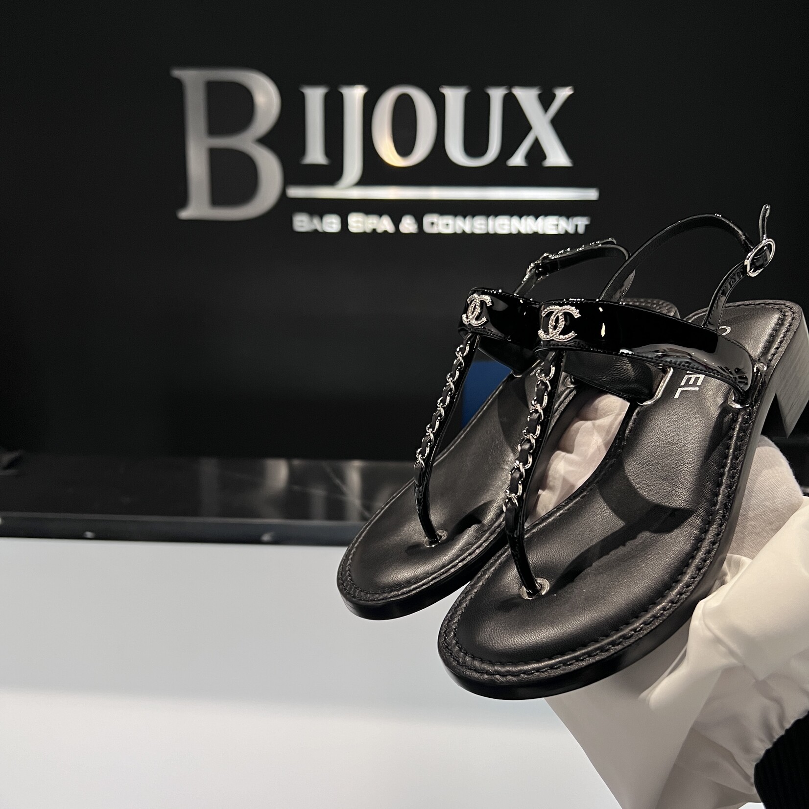 Chanel SOLD- Chanel Black Sandals 38.5