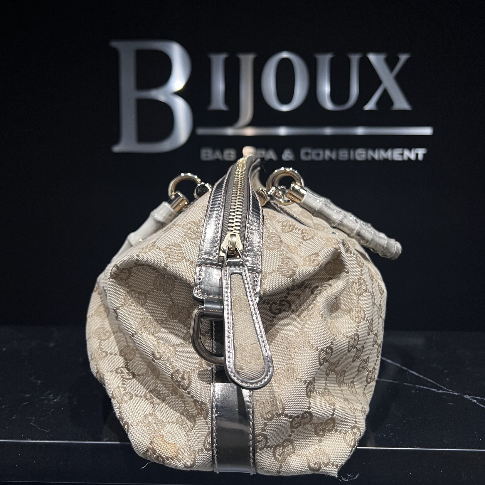 Gucci SOLD- Gucci Monogram Bamboo Handle
