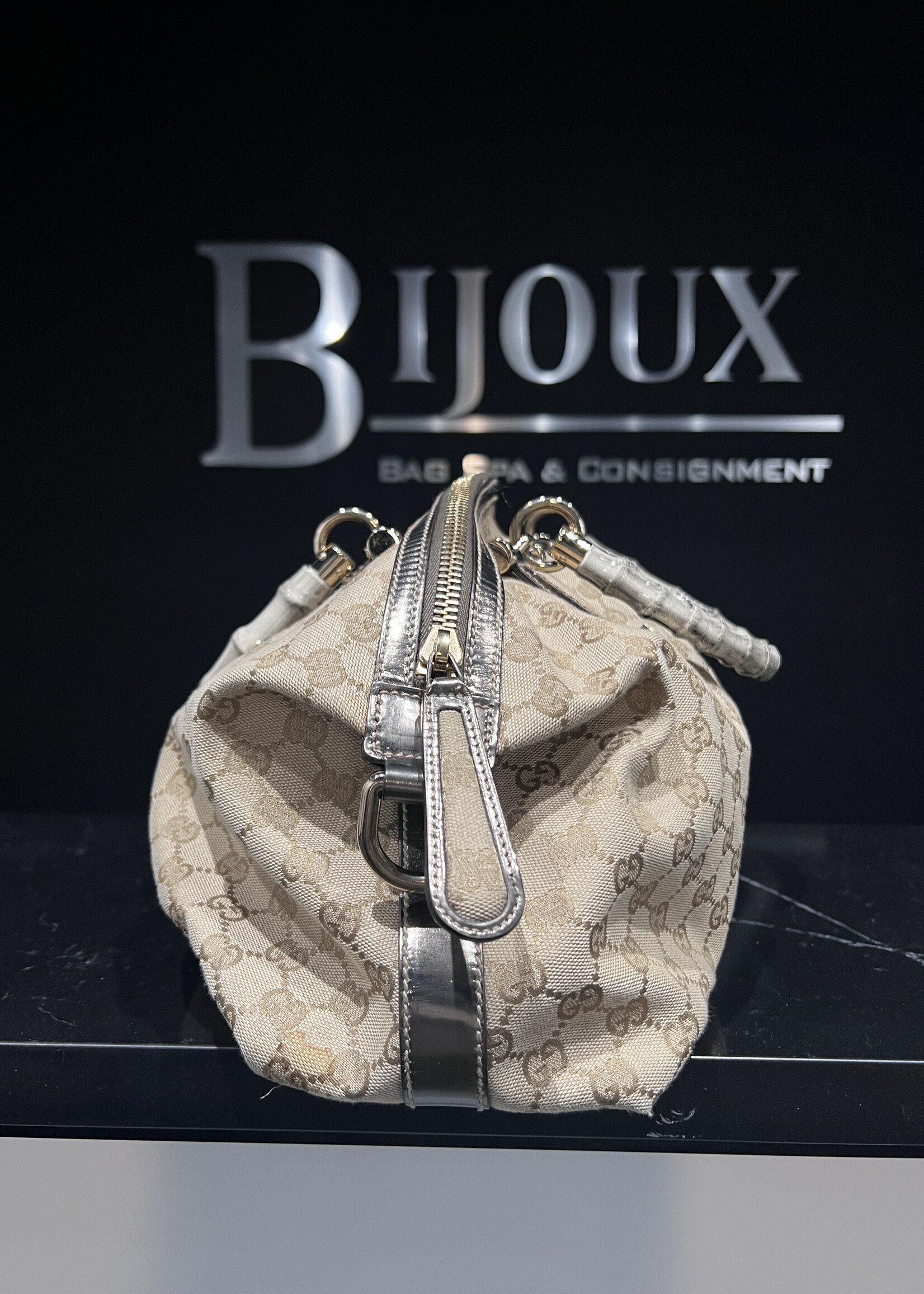 Gucci SOLD- Gucci Monogram Bamboo Handle